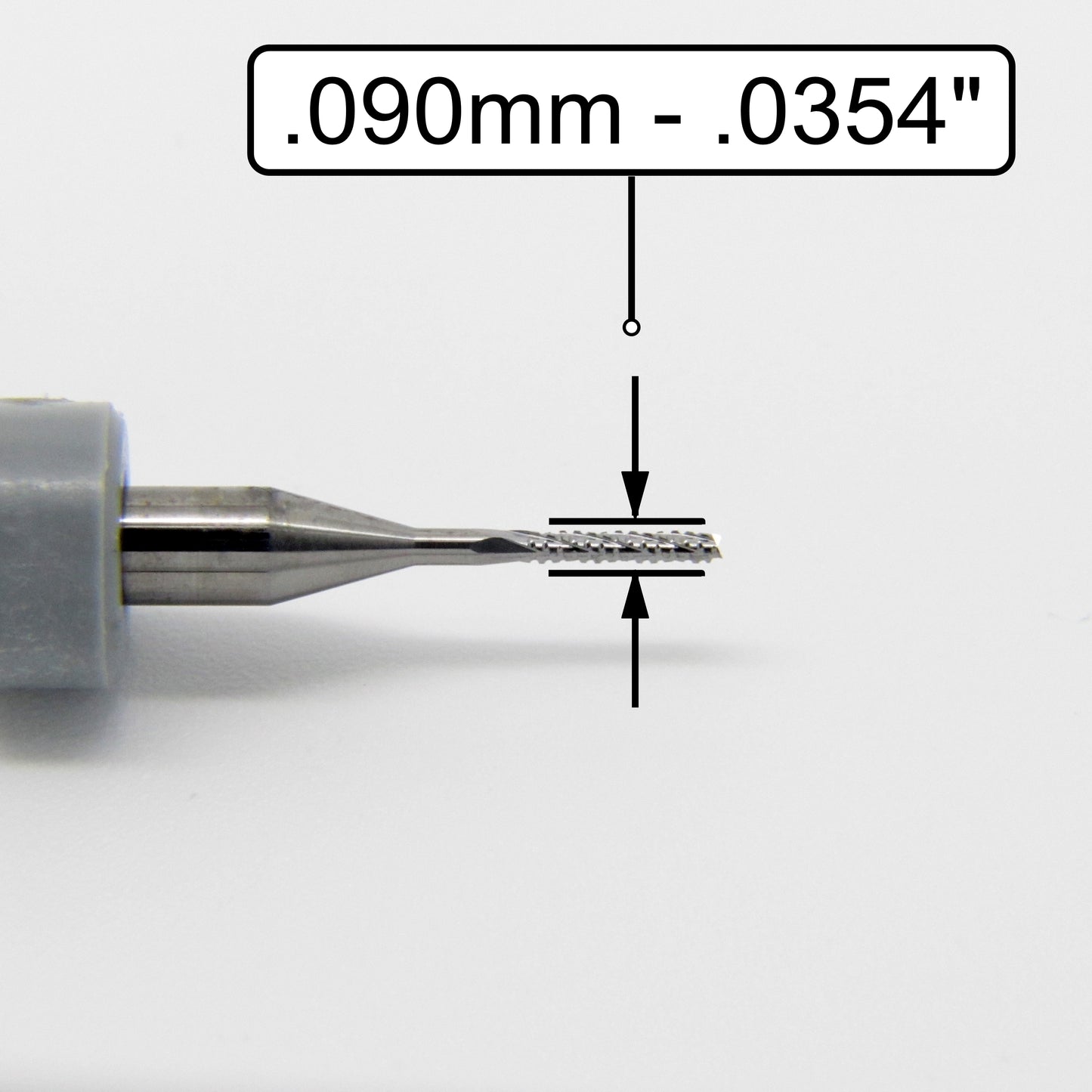 .035 0.9mm x .197" LOC Chip Breaker Carbide Router - Fishtail Tip R150