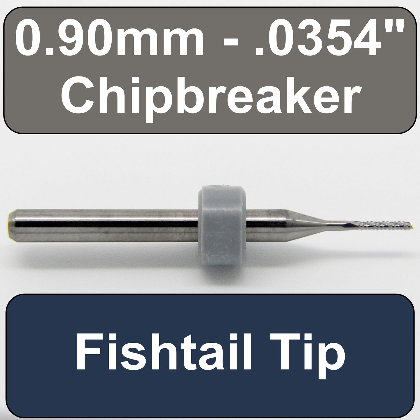 .035 0.9mm x .197" LOC Chip Breaker Carbide Router - Fishtail Tip R150