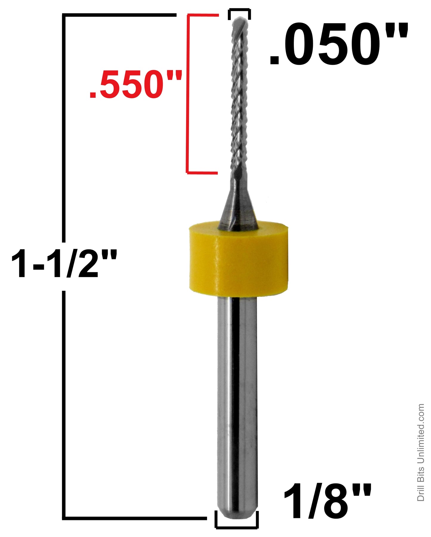 .050" x .550" LOC Chip Breaker Router - Drill Point Tip R154