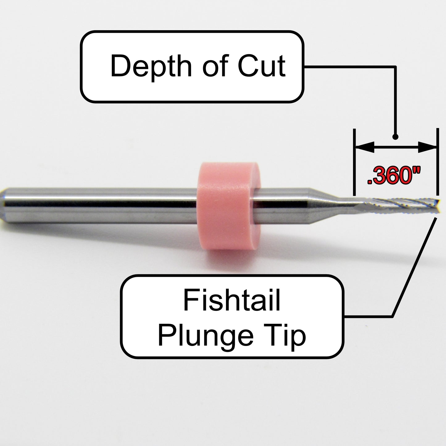 1.40mm .055" x .360" LOC Chip Breaker Carbide Router - Fishtail Tip R155