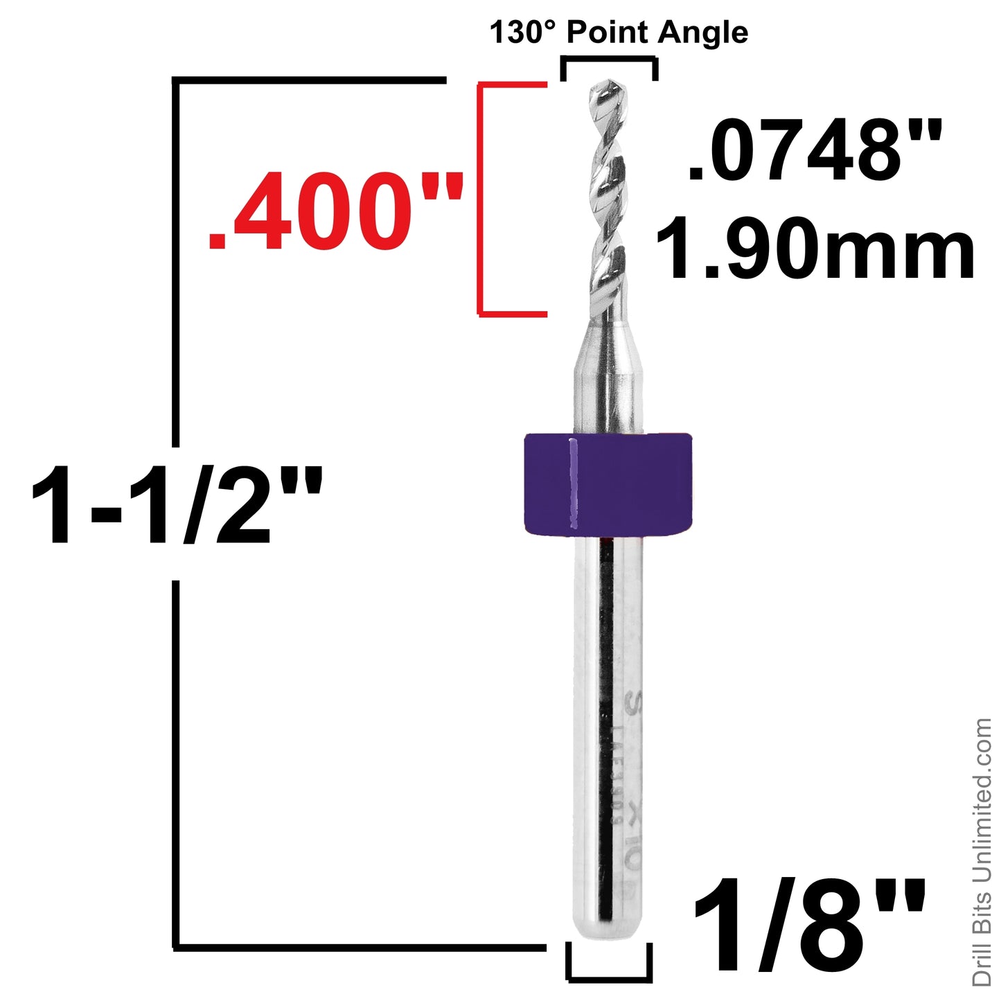 Carbide Drill Bits - Diameters .037" to .0787" CD2