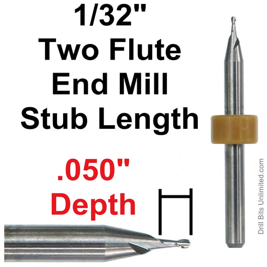 1/32 stub length end mill
