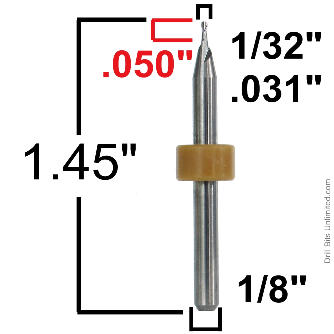 1/32 stub length end mill