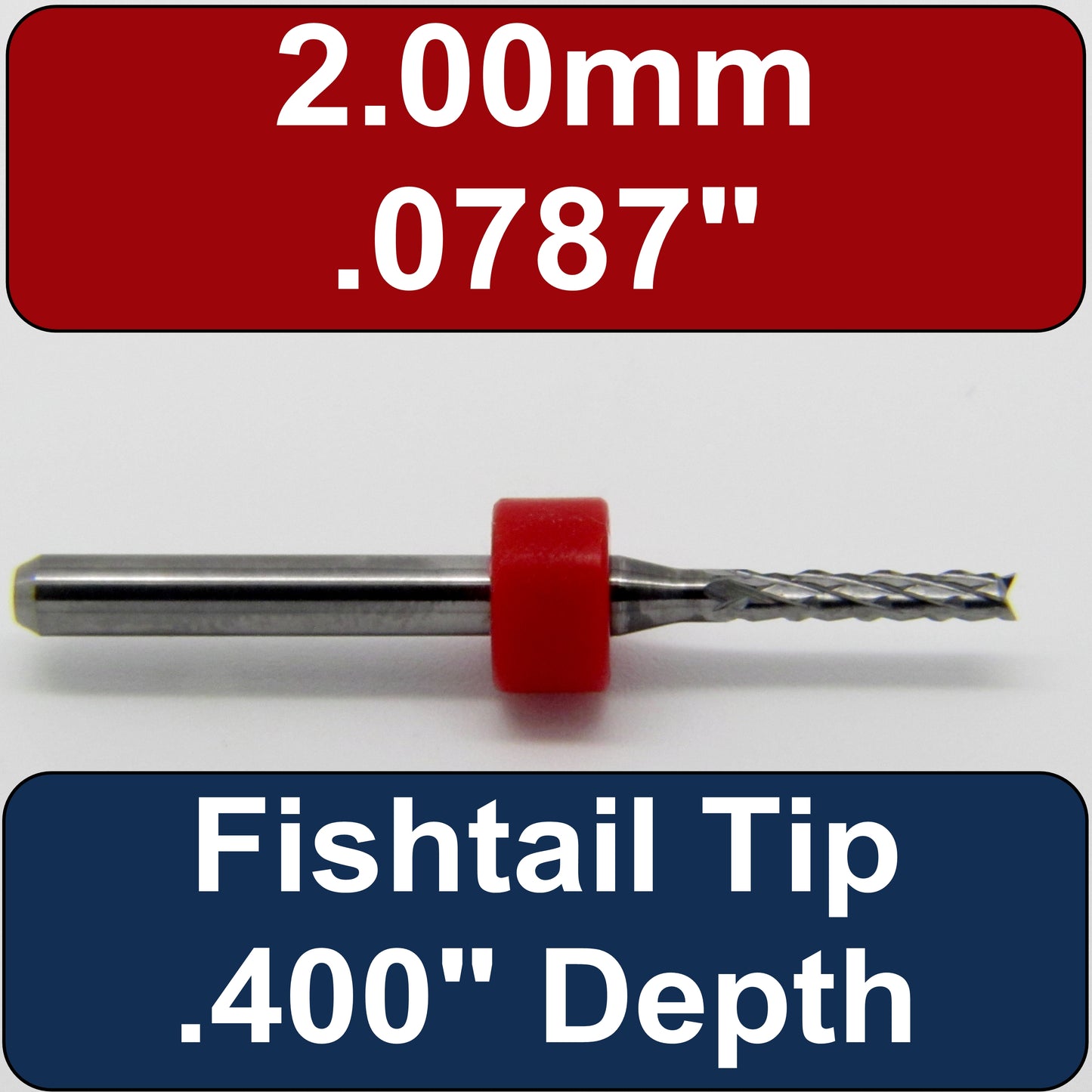 .0787" 5/64" 2.00mm x .400" LOC Diamond Pattern Carbide Router Bit - Fish Tail Tip R138