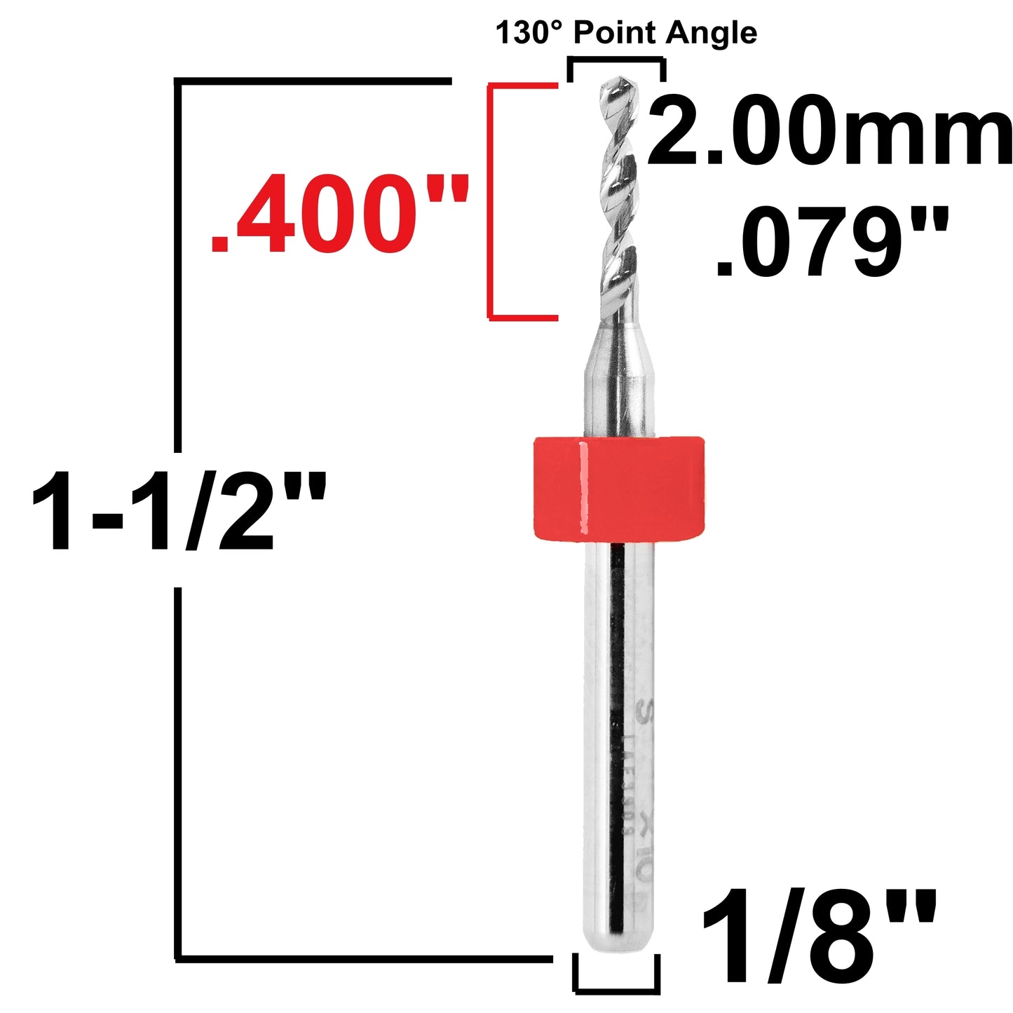 Carbide Drill Bits - Diameters .037" to .0787" CD2