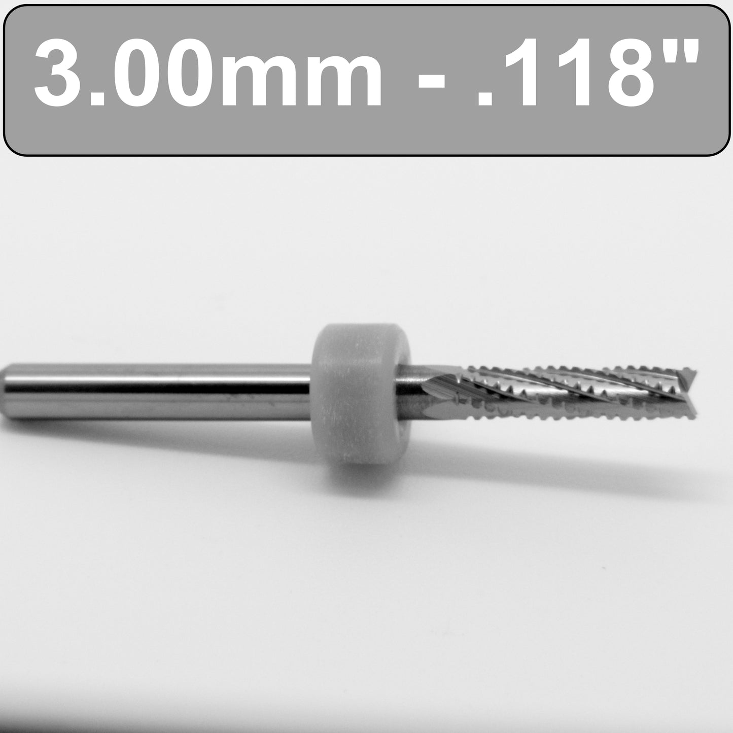 3.00mm .118" x .500" LOC Chip Breaker Carbide Router - Fishtail Tip R174