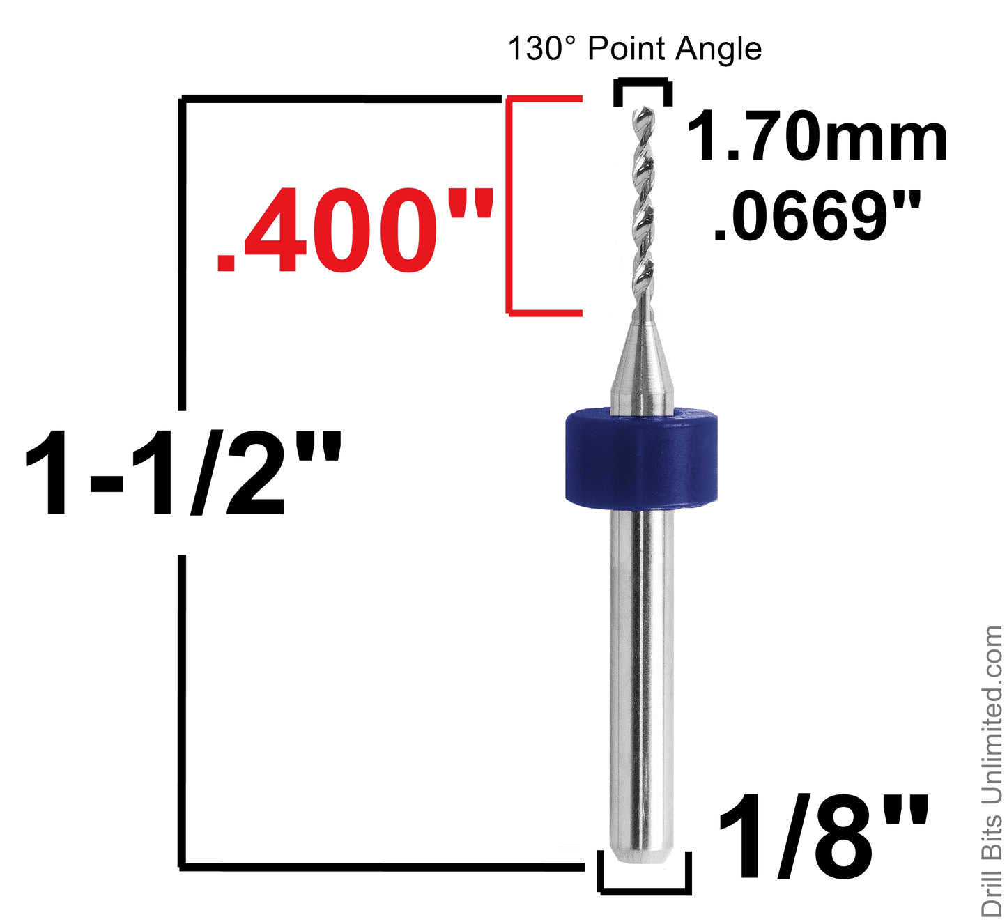 Carbide Drill Bits - Diameters .037" to .0787" CD2