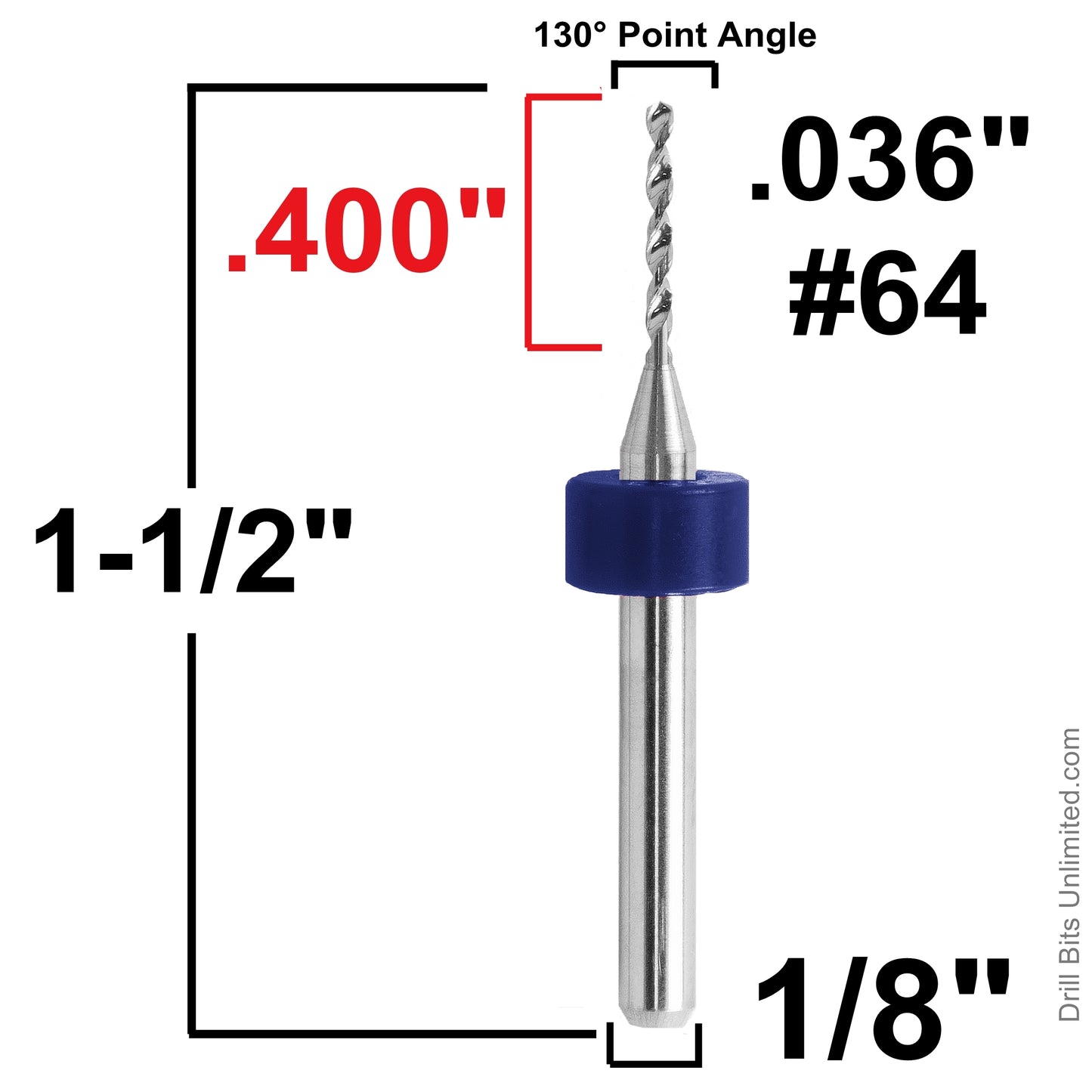 Carbide Drill Bits - Diameters .0039" to .036" CD1