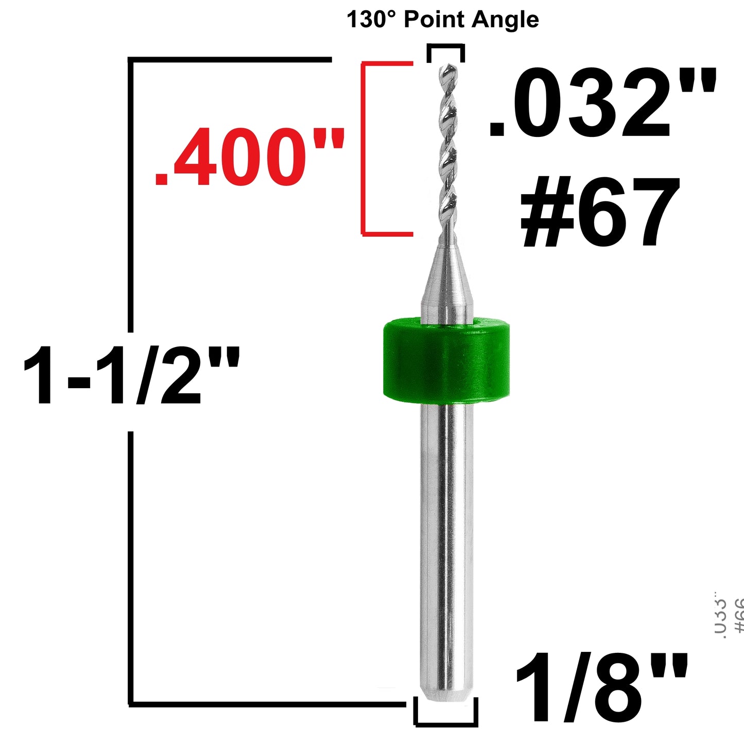 Carbide Drill Bits - Diameters .0039" to .036" CD1