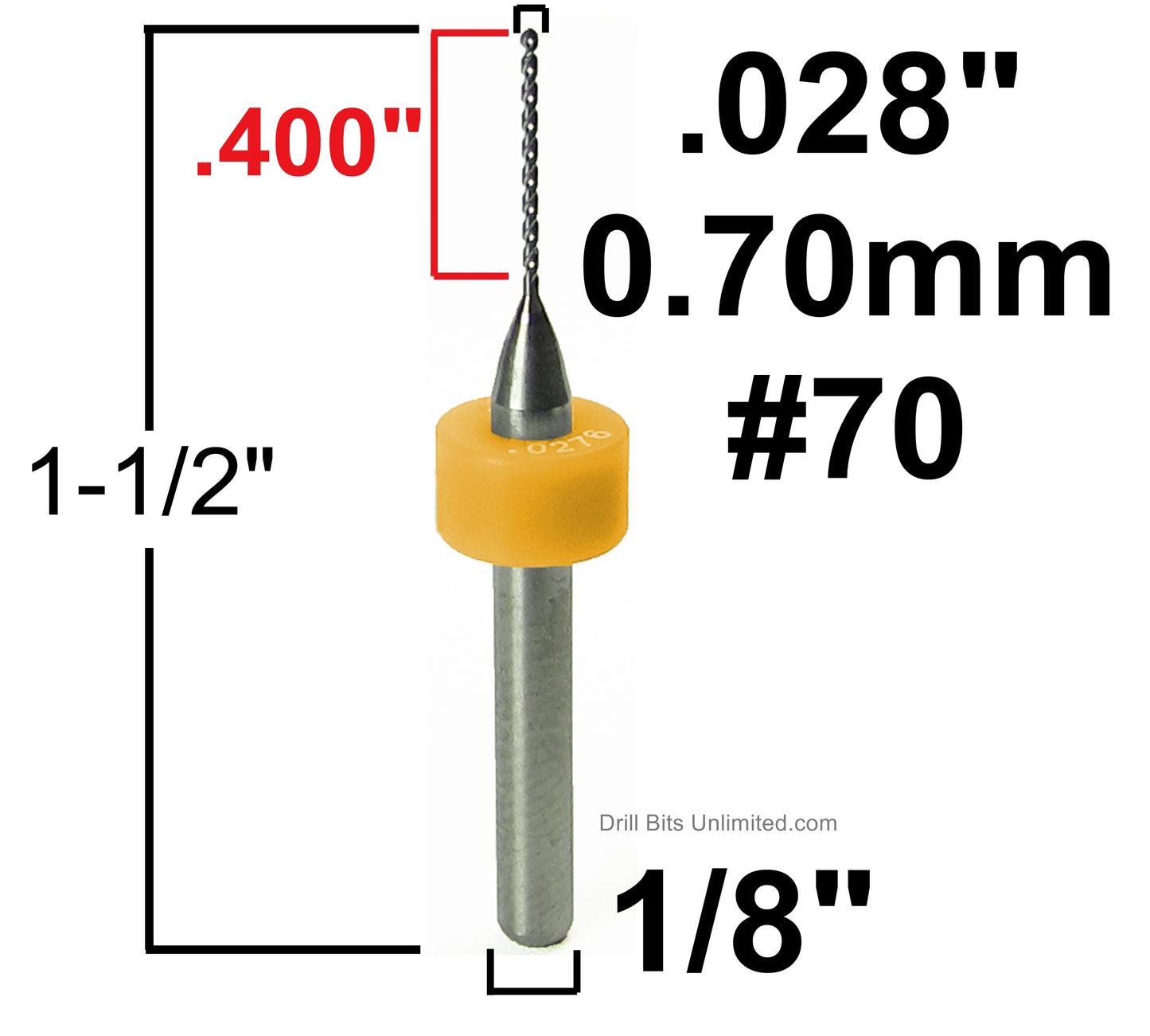 Carbide Drill Bits - Diameters .0039" to .036" CD1
