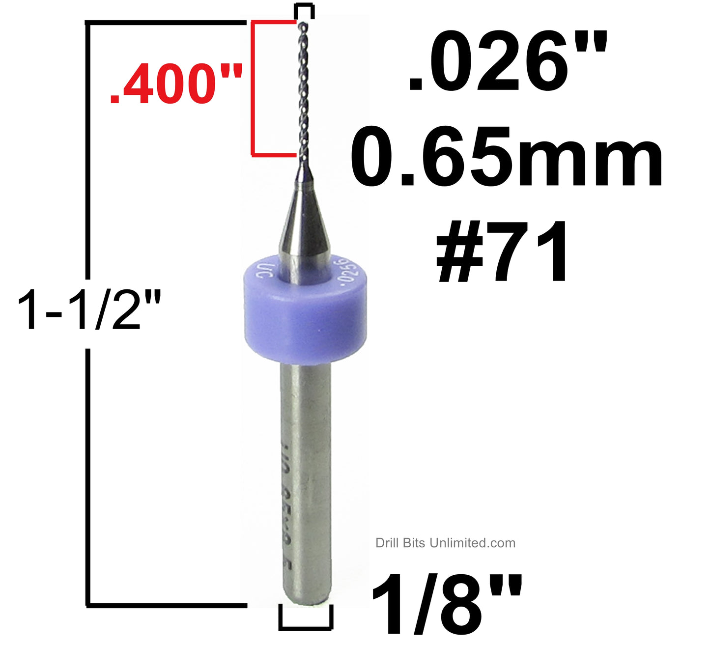 Carbide Drill Bits - Diameters .0039" to .036" CD1