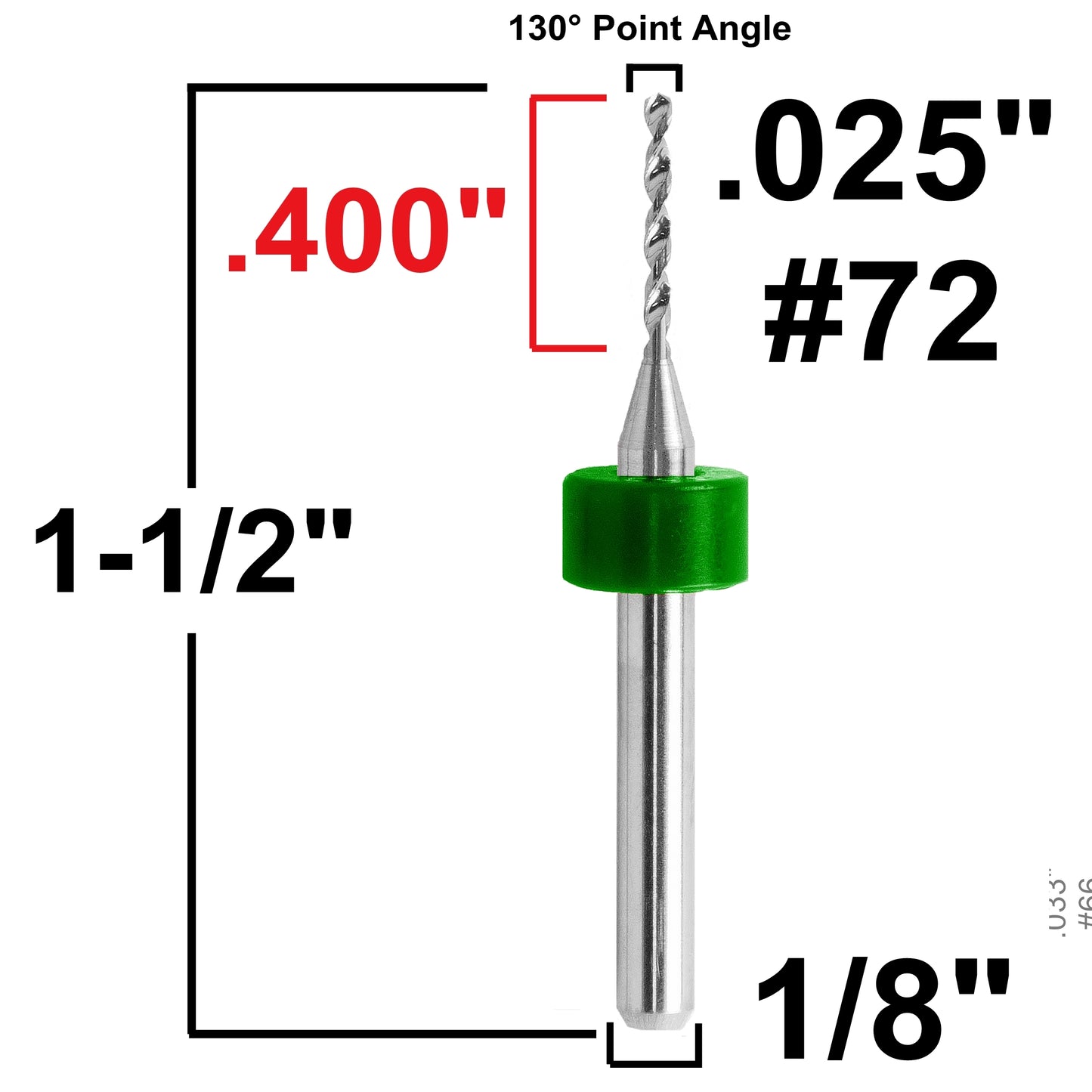 Carbide Drill Bits - Diameters .0039" to .036" CD1