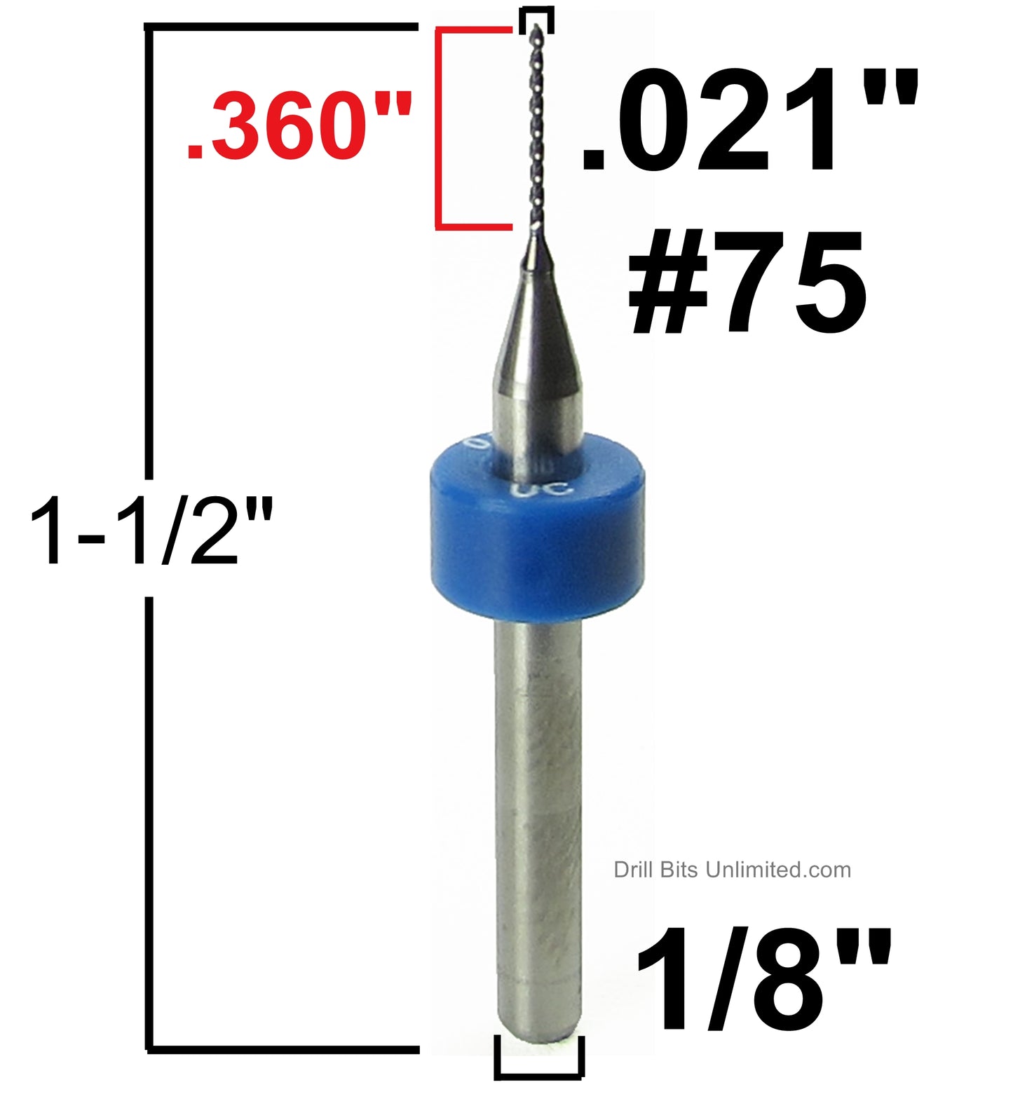Carbide Drill Bits - Diameters .0039" to .036" CD1