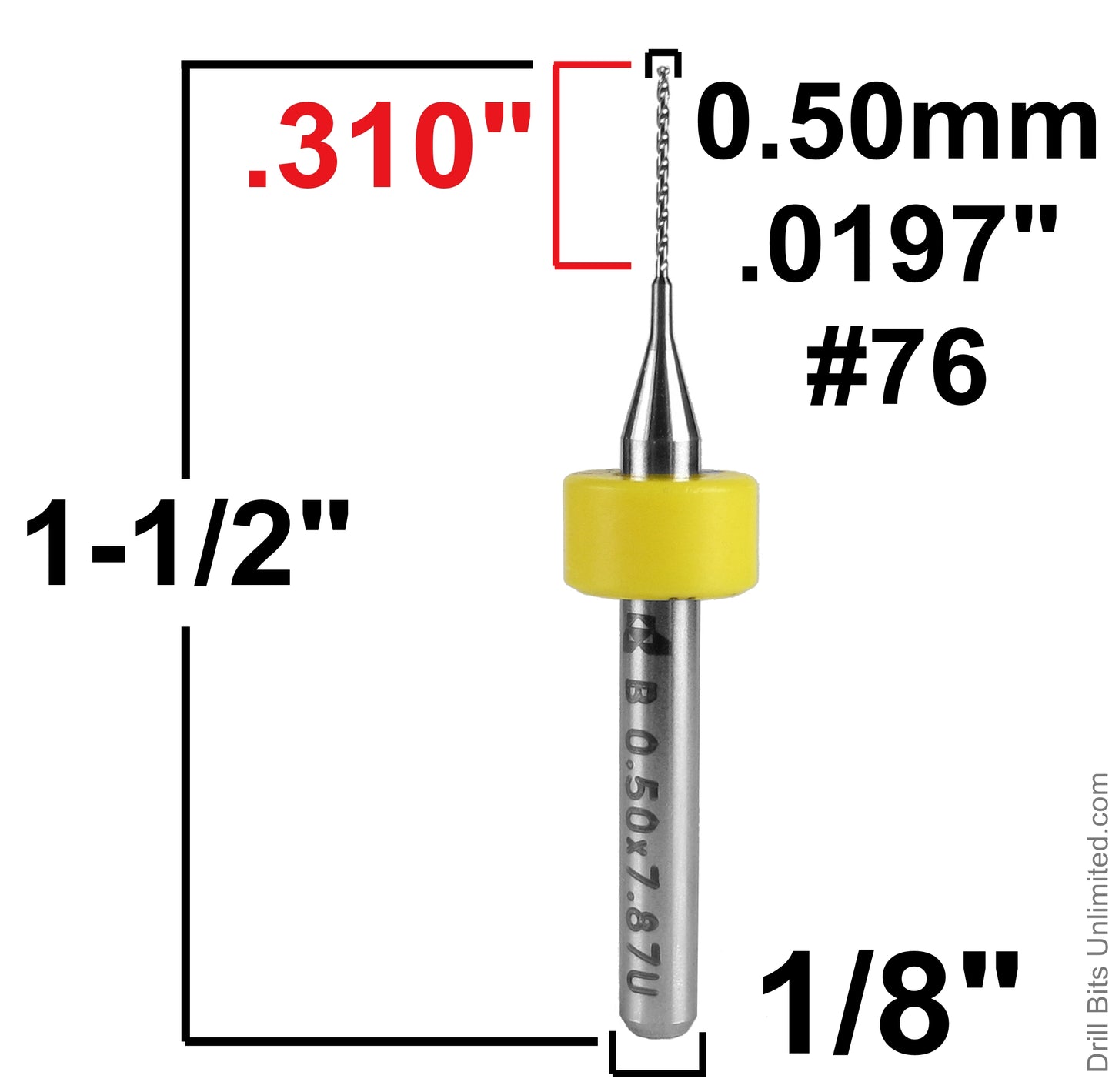 Carbide Drill Bits - Diameters .0039" to .036" CD1