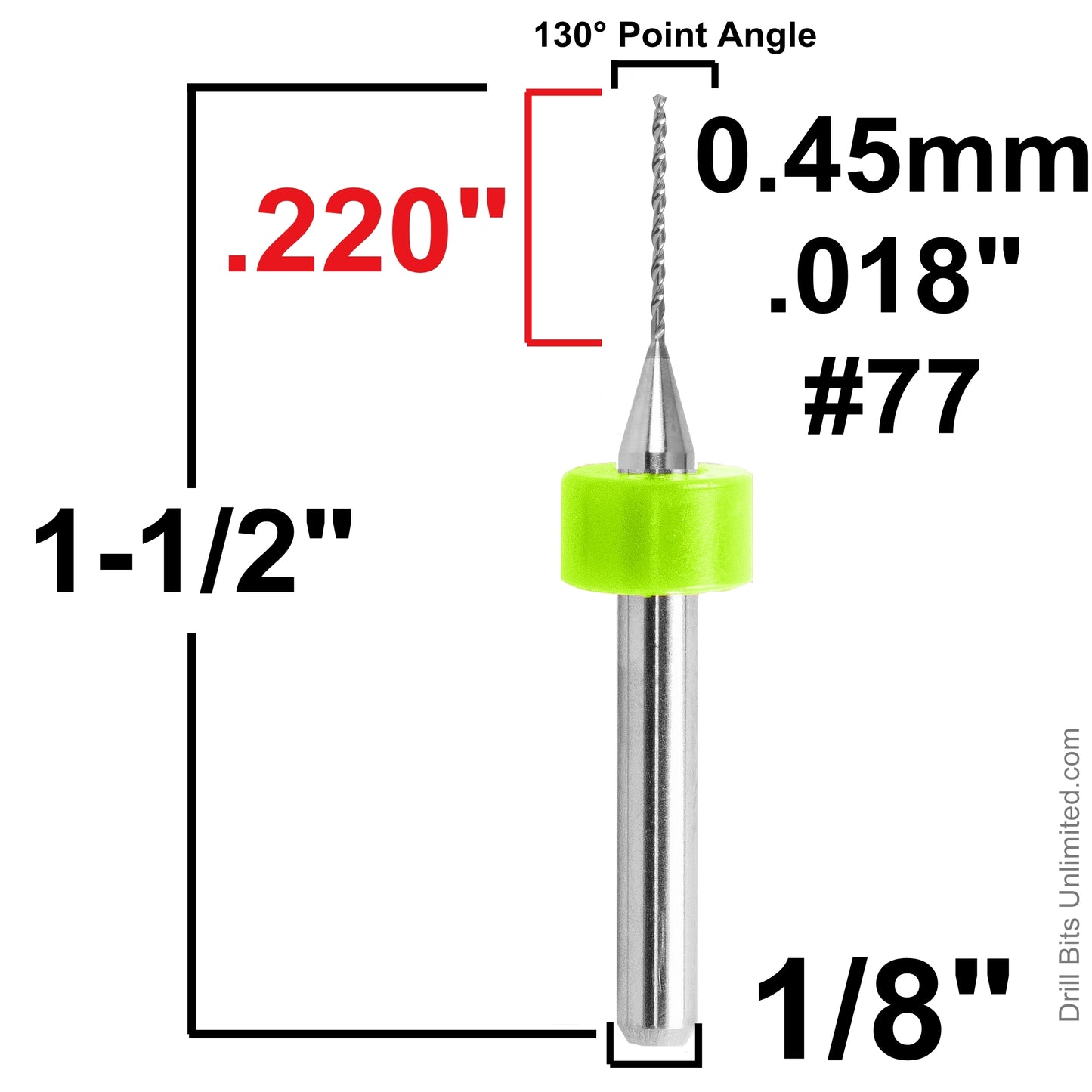 Carbide Drill Bits - Diameters .0039" to .036" CD1