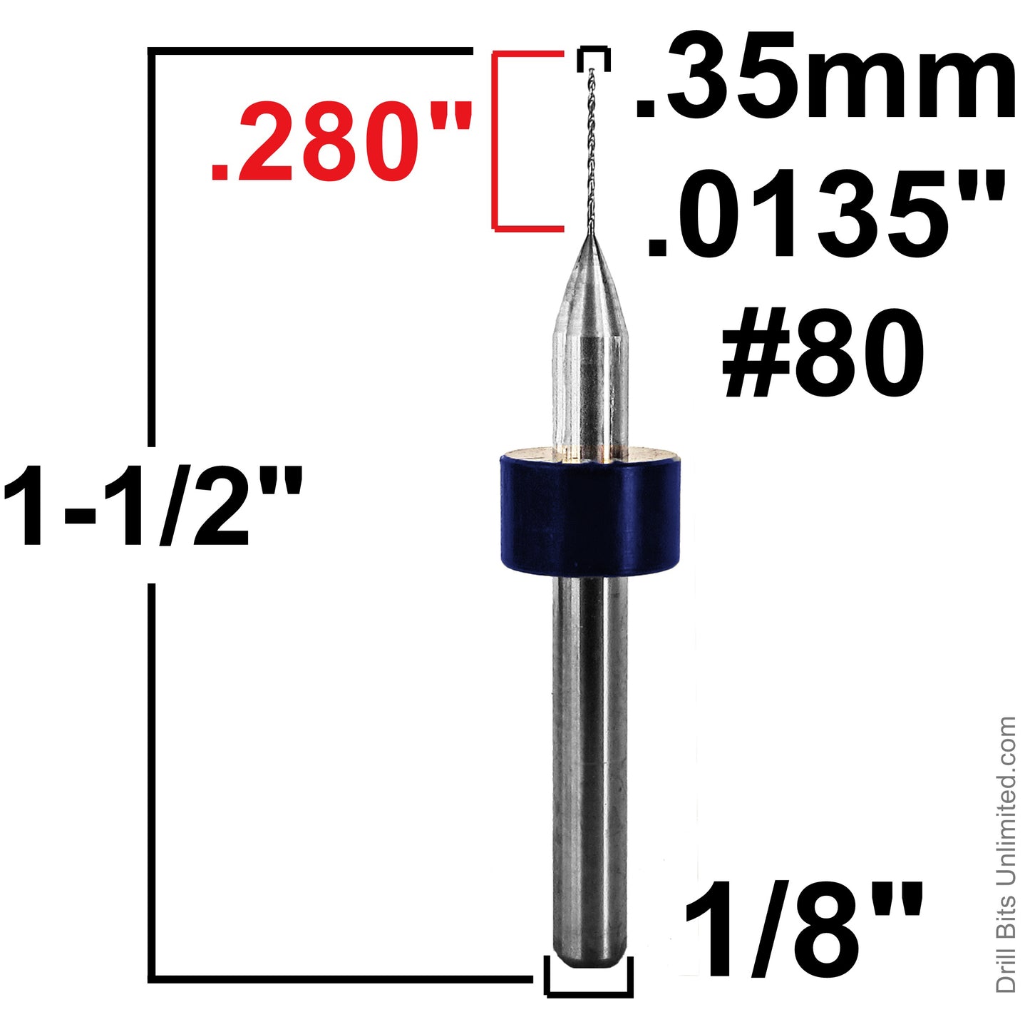 Carbide Drill Bits - Diameters .0039" to .036" CD1