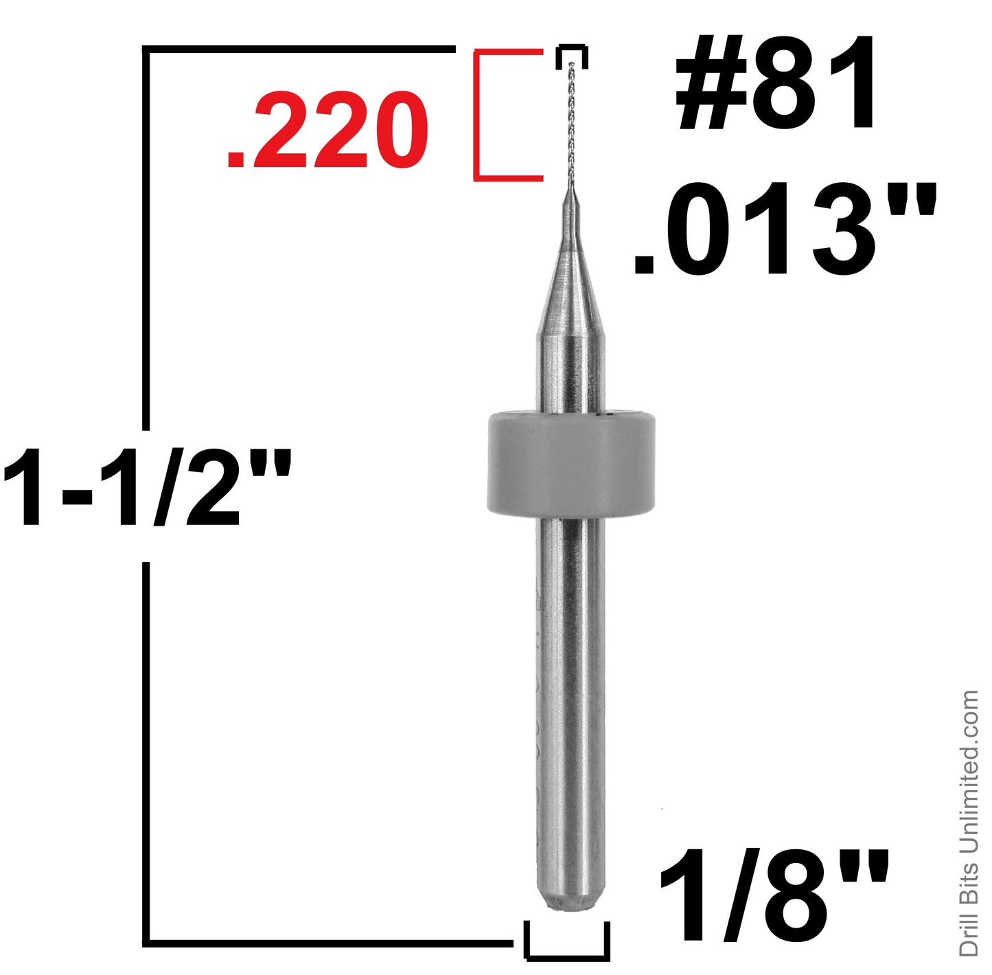 Carbide Drill Bits - Diameters .0039" to .036" CD1