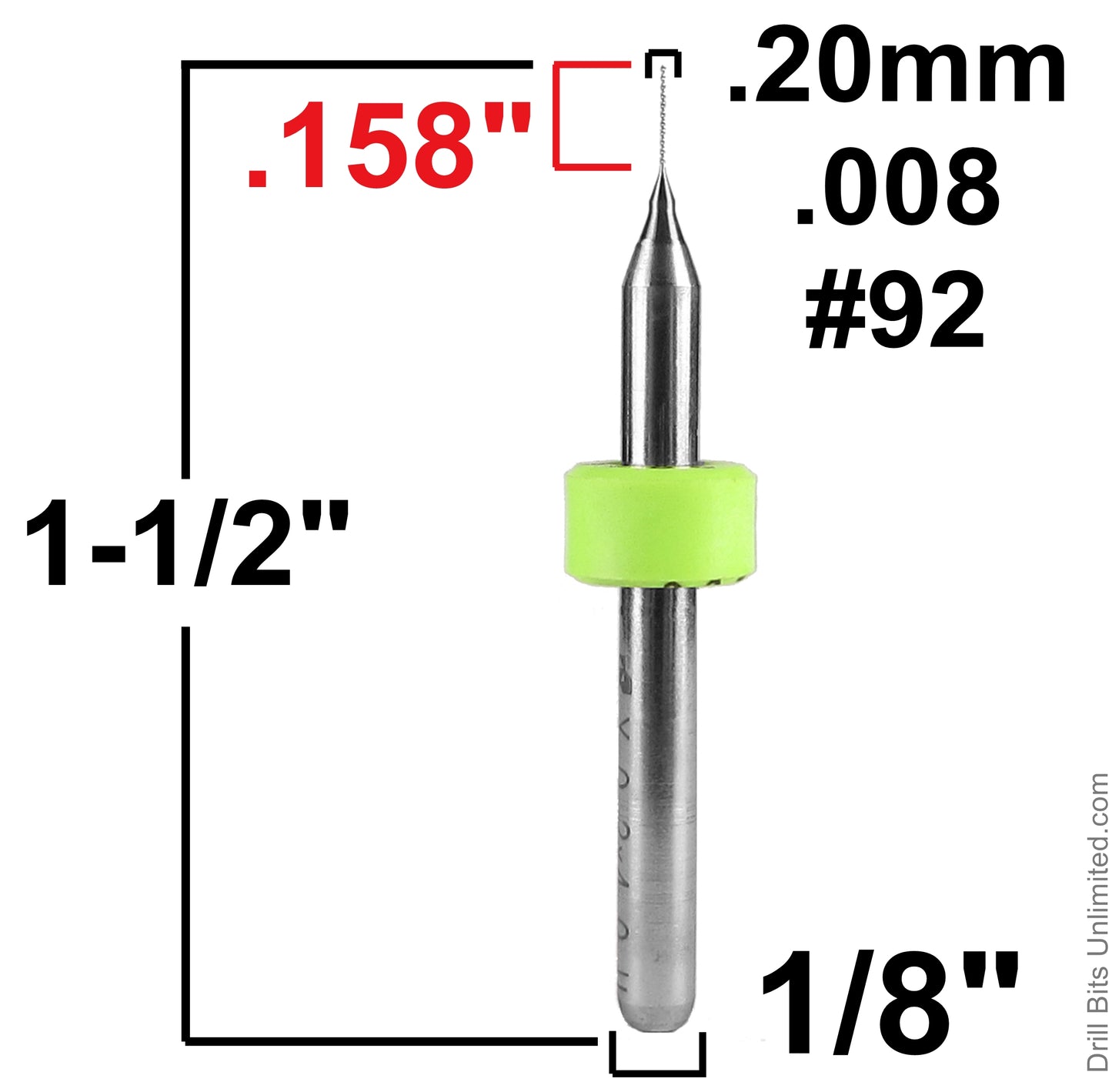 Carbide Drill Bits - Diameters .0039" to .036" CD1