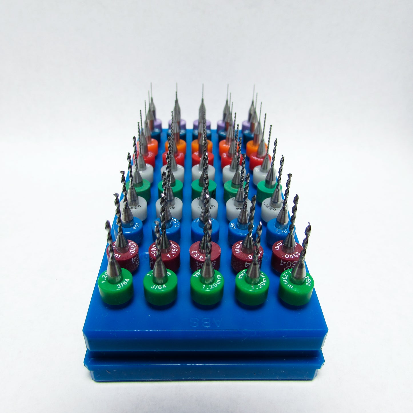 Micro Size Carbide Drill Bit Set Ten Sizes - 5 pcs each: #83, #80, #78, #74, #70, #62, #59, #57, 1.15mm, 1.20mm from Drill Bits Unlimited