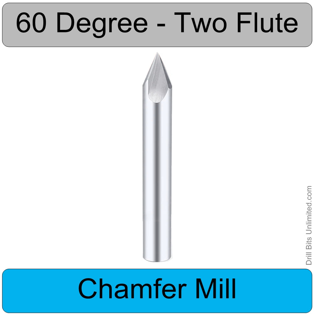 60 Degree Chamfer Mill for deburring  chamfering Slotting Spotting Carbide Two Flute CM105