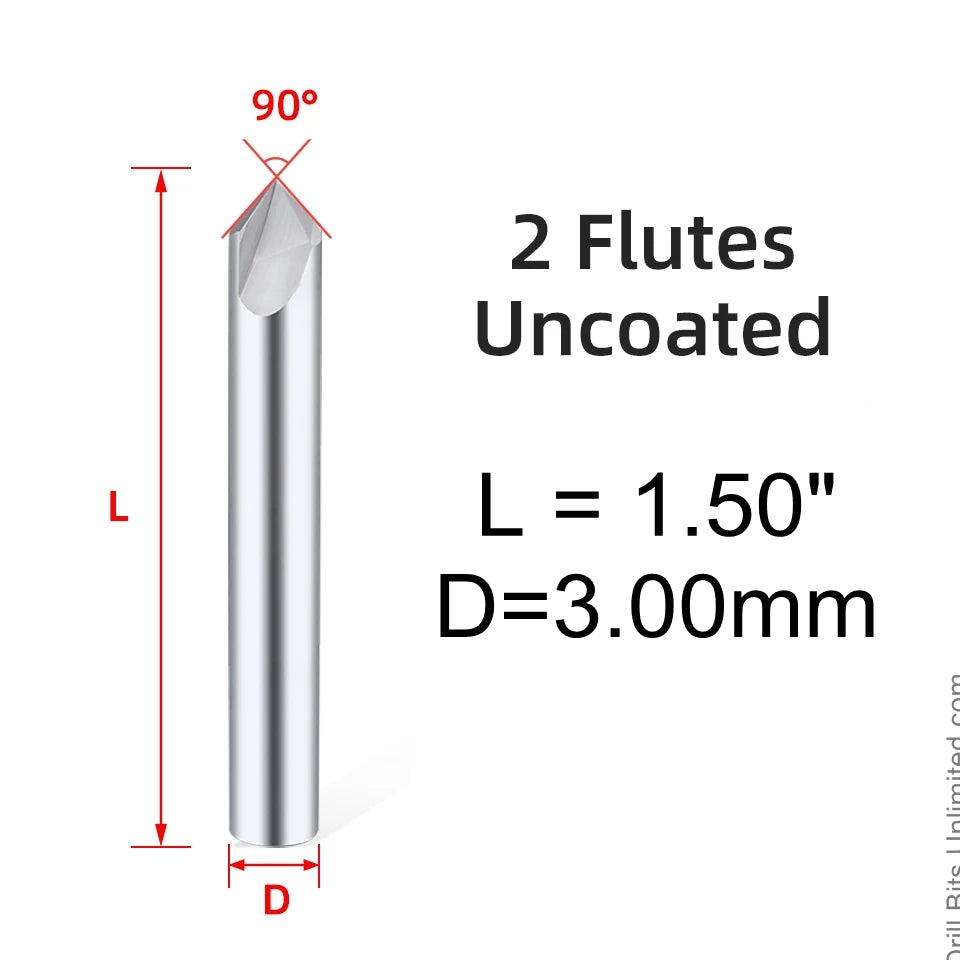 90 Degree Chamfer Mill for deburring  chamfering Slotting Spotting Carbide Two Flute CM106