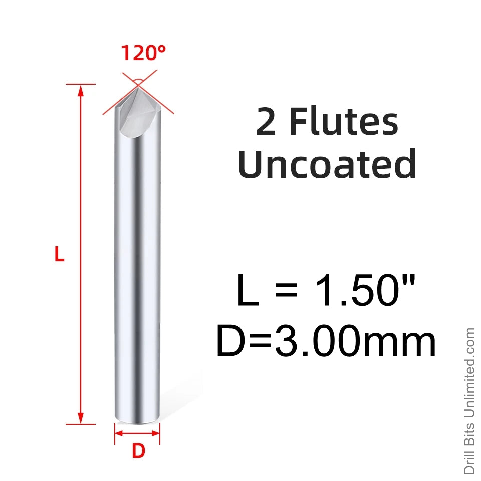 120 Degree Chamfer Mill for deburring chamfering Slotting Spotting Carbide Two Flute CM107