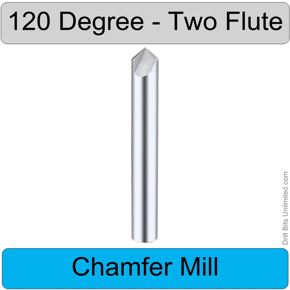 120 Degree Chamfer Mill for deburring  chamfering Slotting Spotting Carbide Two Flute CM107
