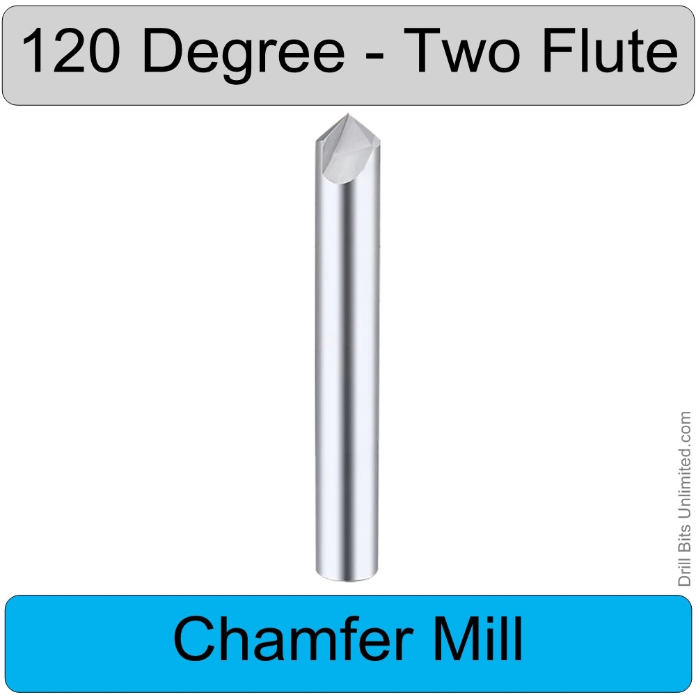 120 Degree Chamfer Mill for deburring chamfering Slotting Spotting Carbide Two Flute CM107