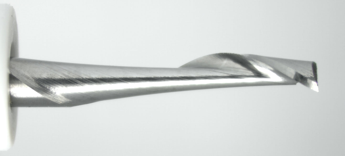 single flute end mill cutting edge close up carbide