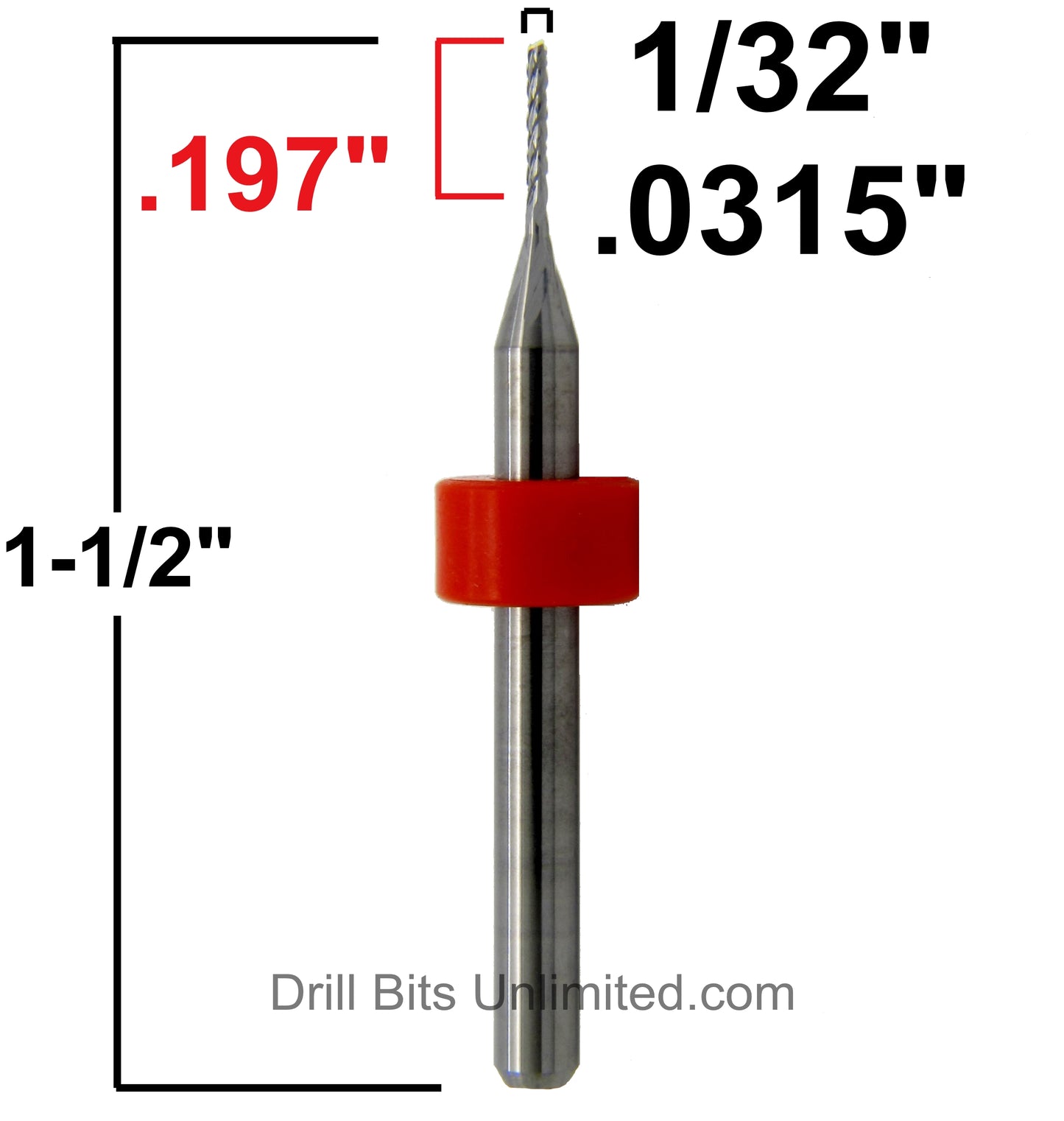 .0315" 1/32" x .197" LOC Diamond Pattern Carbide Router Bit Fish Tail Tip R105