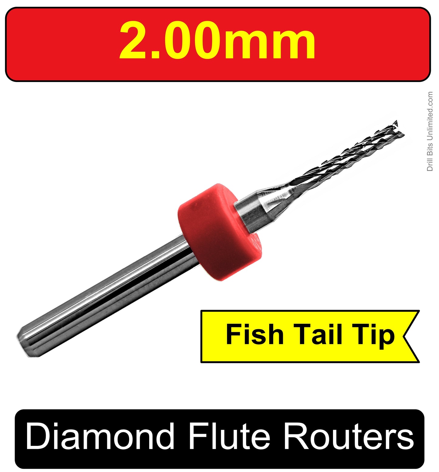 .0787" 5/64" 2.00mm x .400" LOC Diamond Pattern Carbide Router Bit - Fish Tail Tip R138