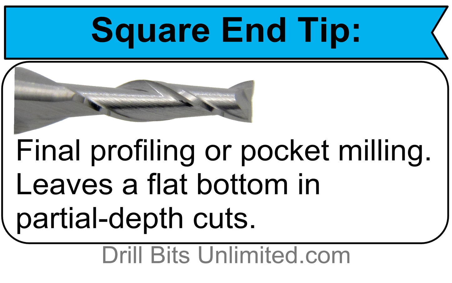 1.00mm x .060" LOC STUB length Two Flute UP Cut Carbide End Mill Square End - Made in U.S.A. M109ST