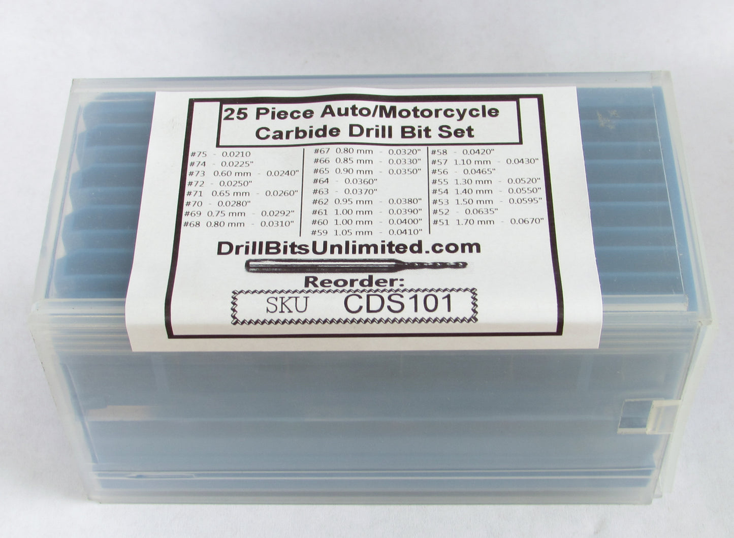 Numbered drill size chart #75 through #51 for carburetor jet tuning