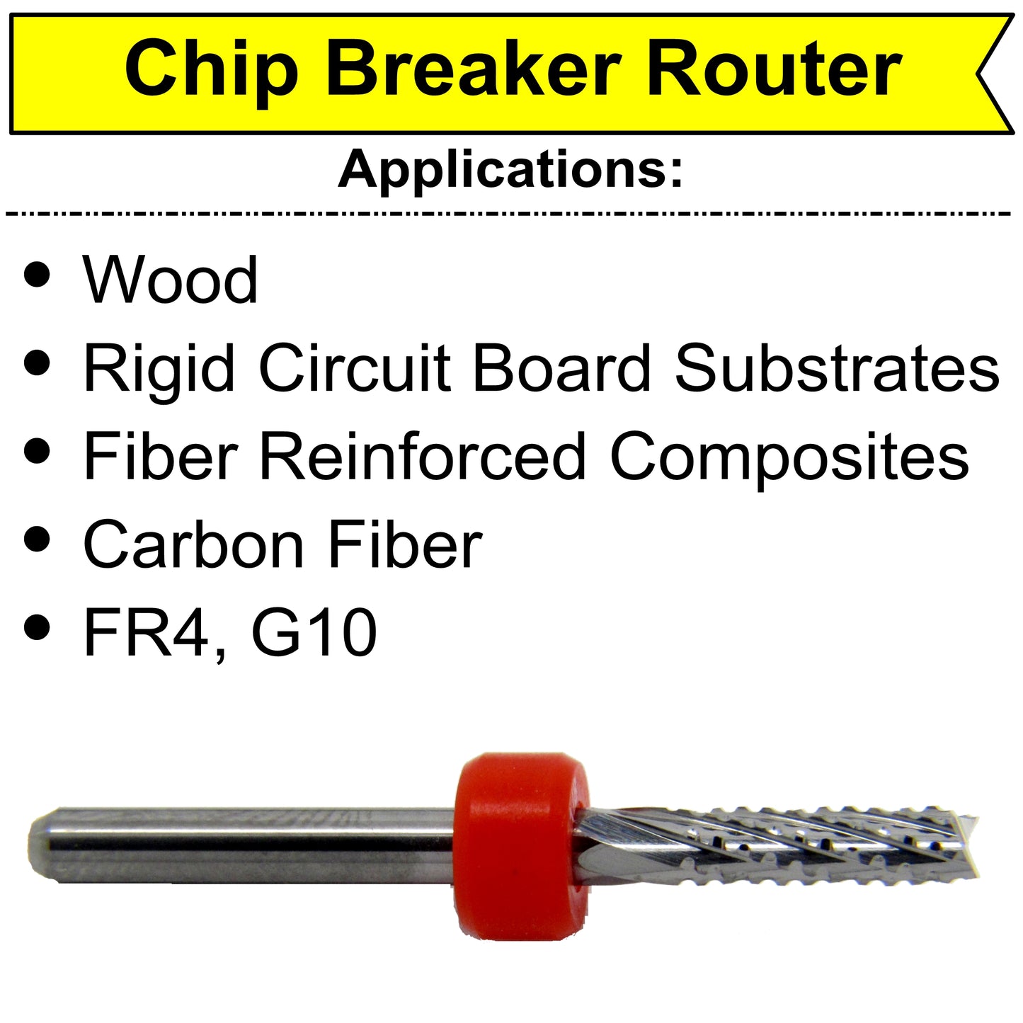 3/32" .0945 2.40mm x .430" LOC Chip Breaker Carbide Router - Fishtail Tip R168