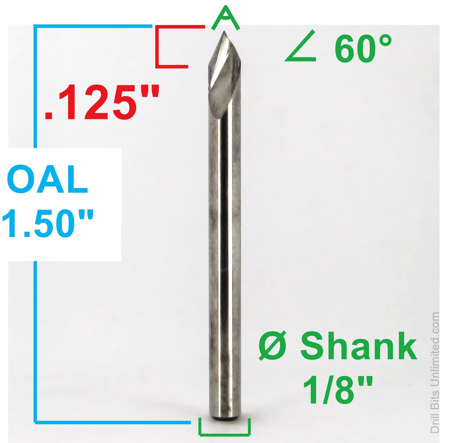 60 degree engraver bit 1/8 inch shank dimensional diagram