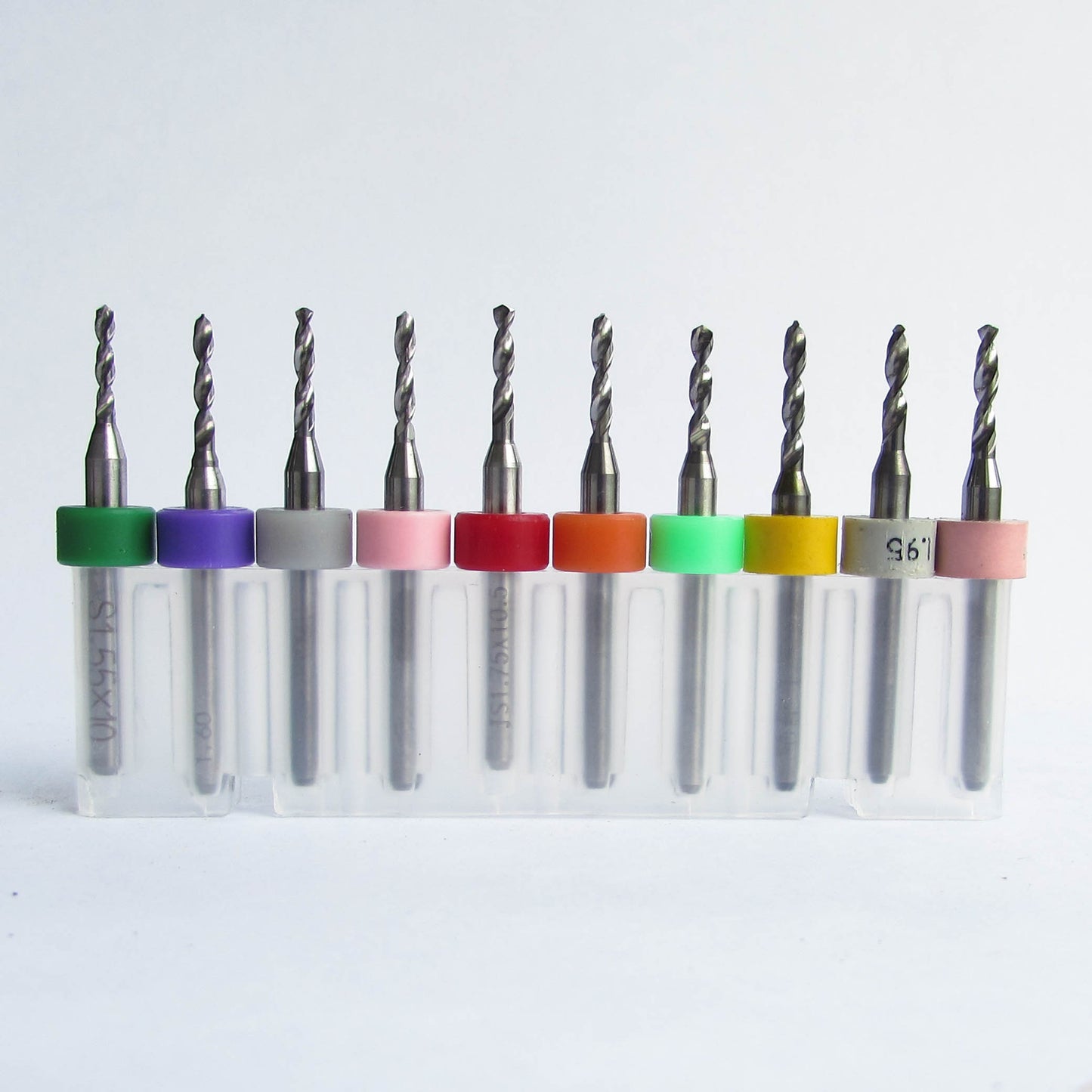 This Incremental Size Solid Carbide Drill Set includes .061 1.55mm .0625 1/16 1.6mm .065 1.65mm .067 1.7mm #51 .0689 1.75mm .0709 1.8mm .073 1.85 #49 .0748 1.9mm .0768 1.95mm .0785 2mm #47