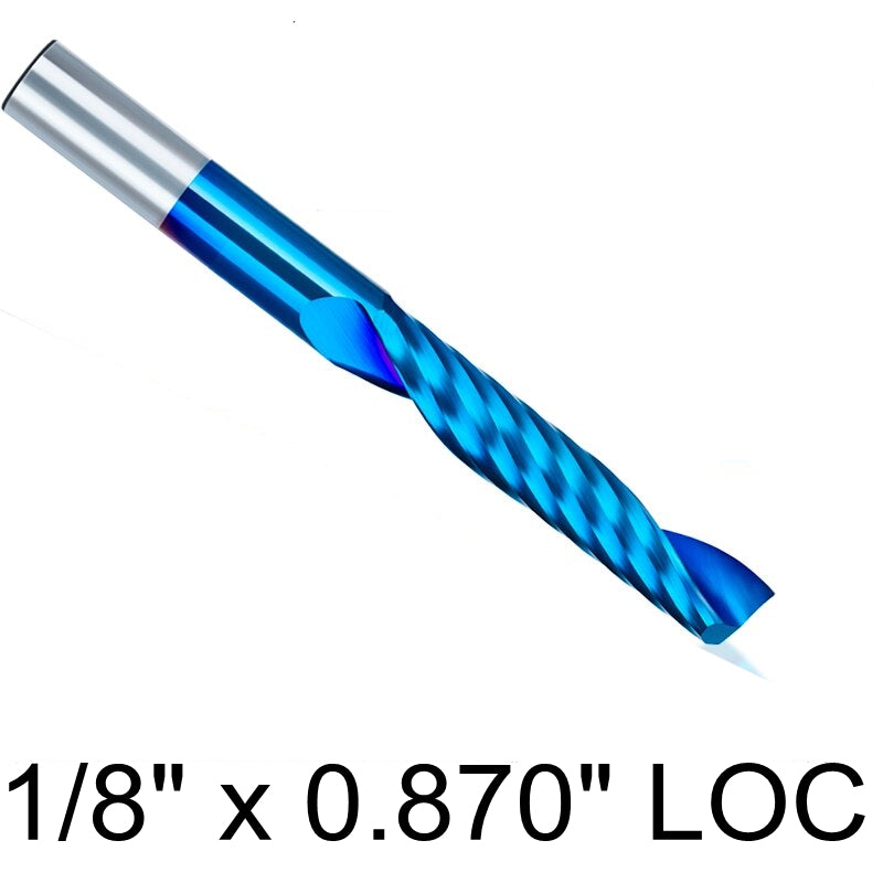 End Mill for cnc machining plastic, acrylic, aluminum and soft metals.