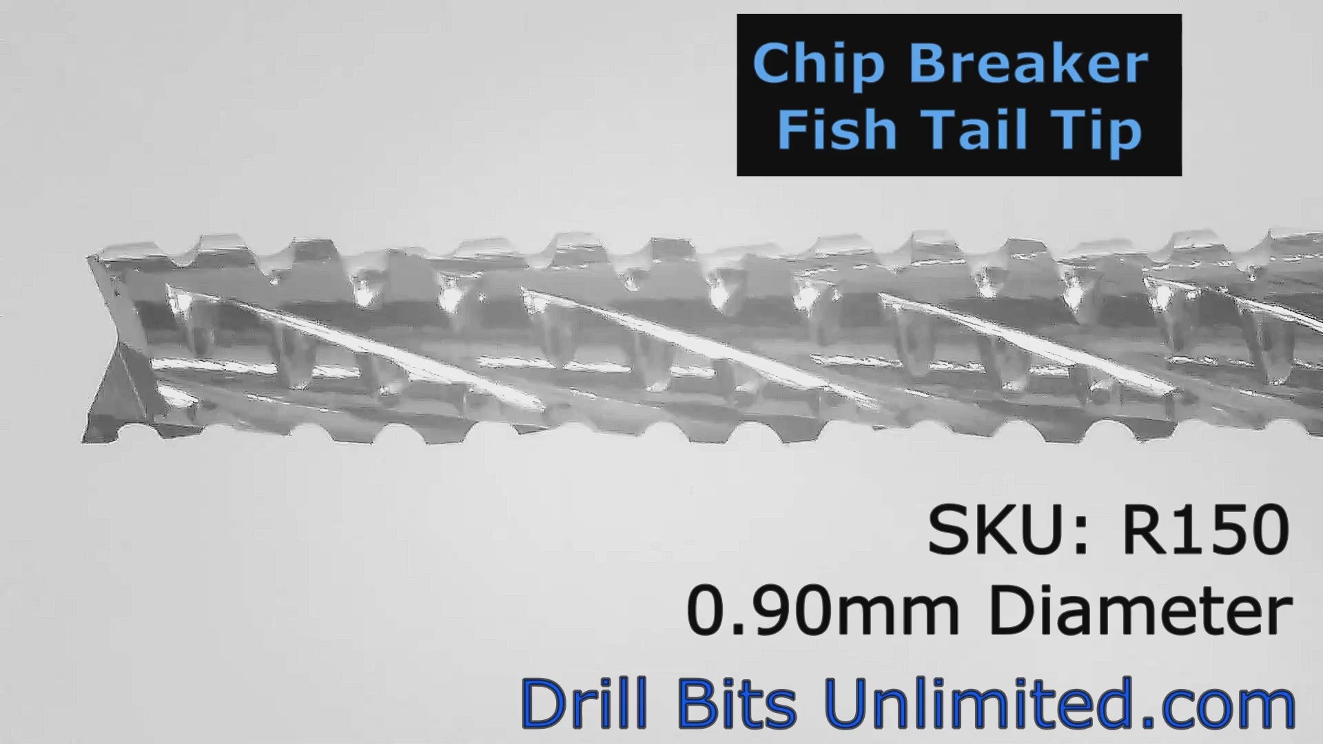 .035 0.9mm x .197" LOC Chip Breaker Carbide Router - Fishtail Tip R150 Video Showing Flute Detail