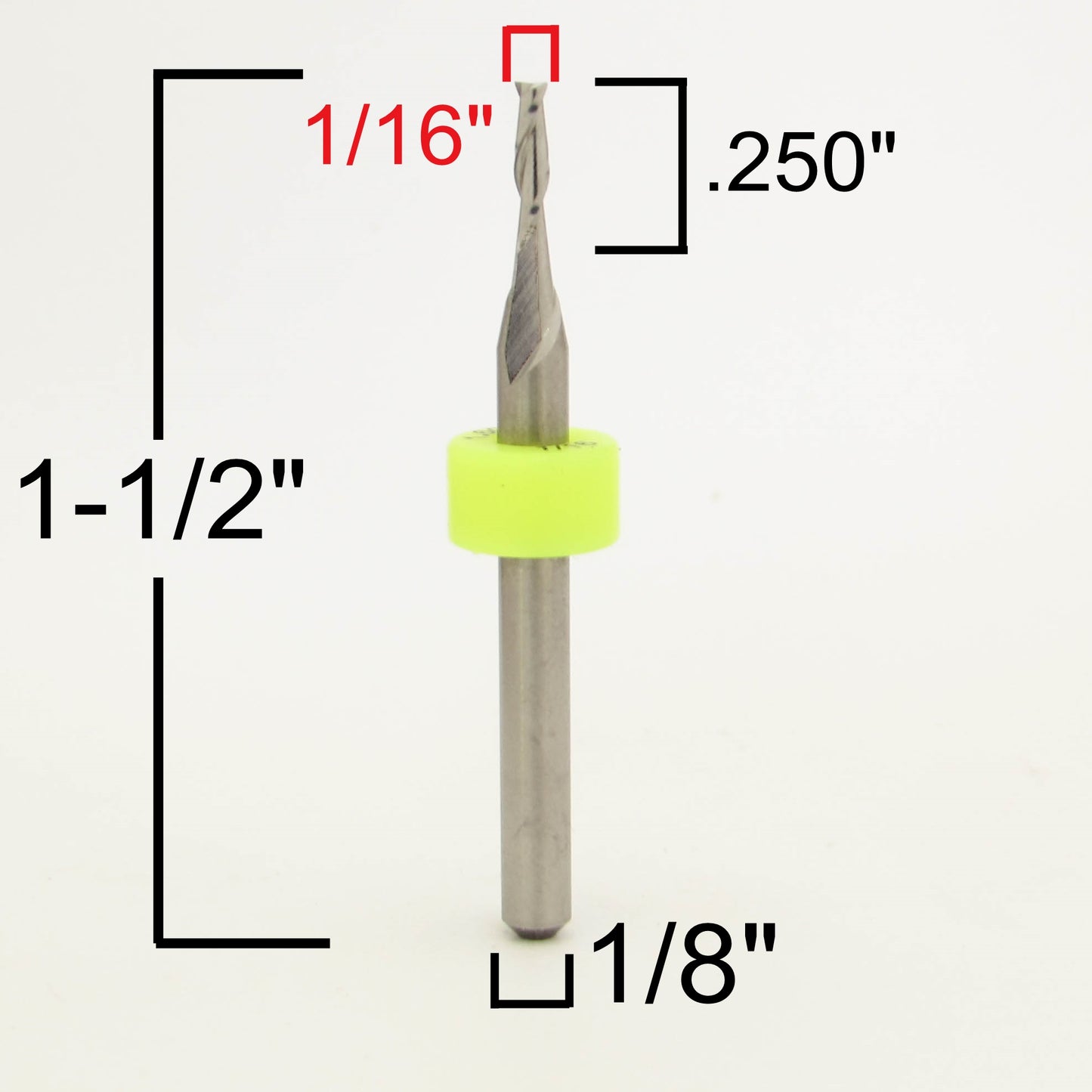 Fifty Pieces 1/16" Two Flute End Mill - Square End, Up Cut, Solid Carbide - Super Value - UMT114