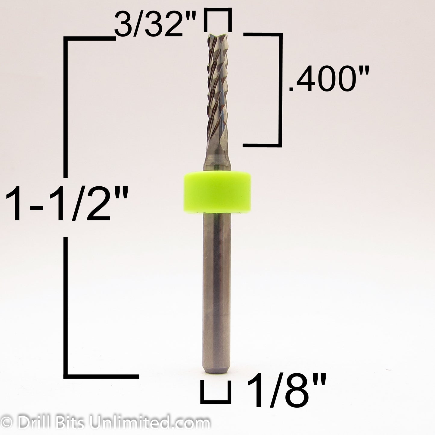 Fifty Pieces 3/32" Route Bits Diamond Flutes 1/8" Shanks Fish Tail Tip - Up Cut Solid Carbide - Super Value - URD155