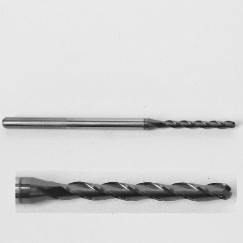 0.085 inch 3 flute altin coated kyocera carbide ball nose end mill cutting edges