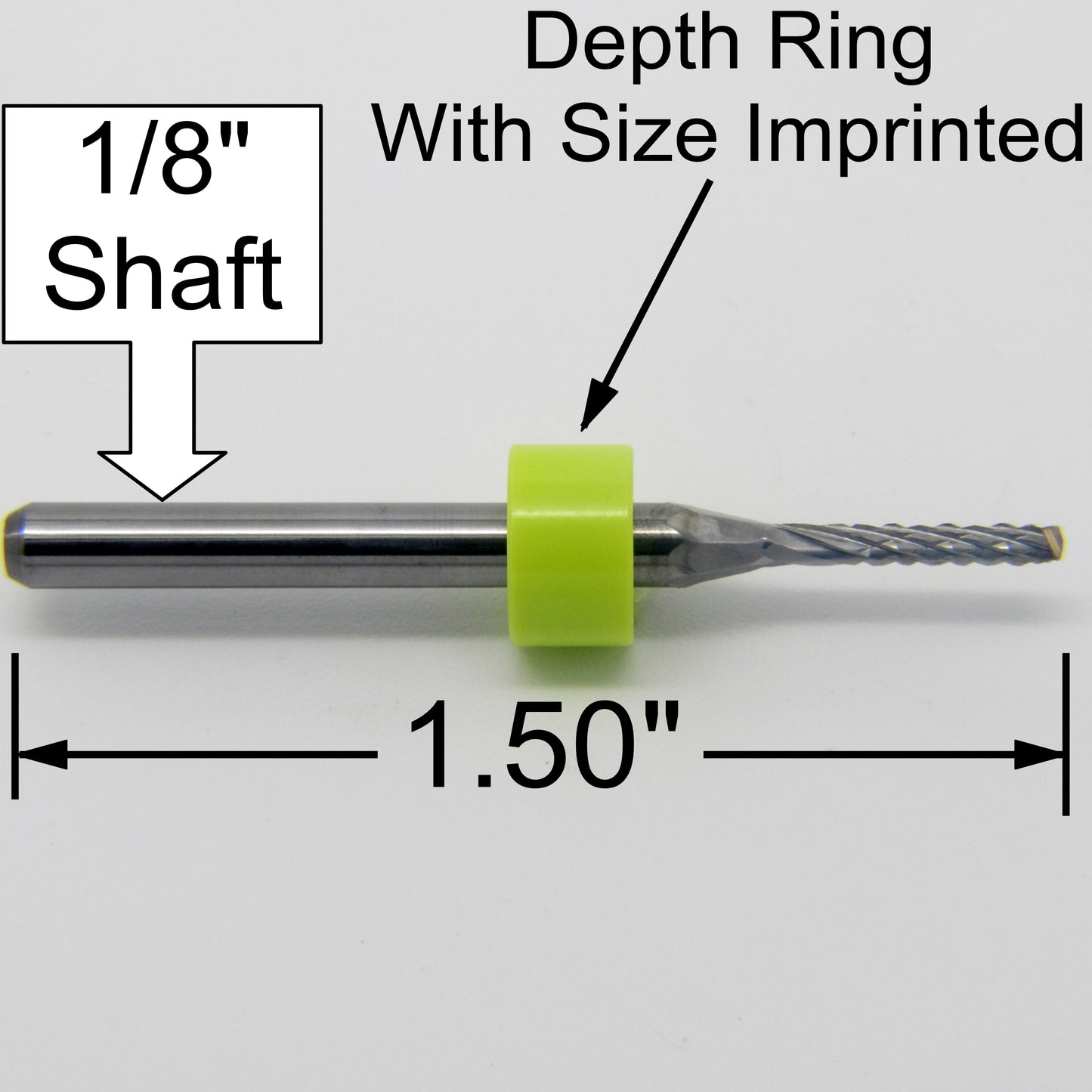 .0625" 1/16" x .256" LOC - Diamond Pattern Carbide Router Bit - Drill Point Tip R134