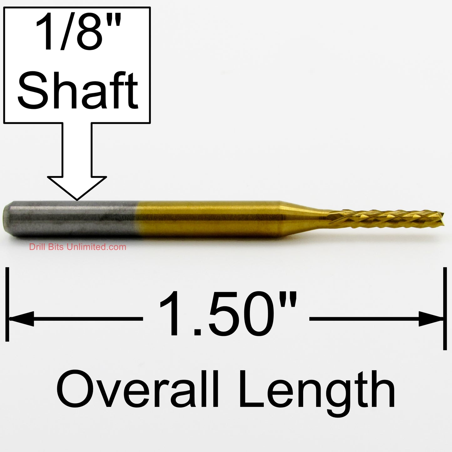 1/16" X .400" LOC Down Cut Router - Diamond Pattern Flutes - Titanium / Solid Carbide R177