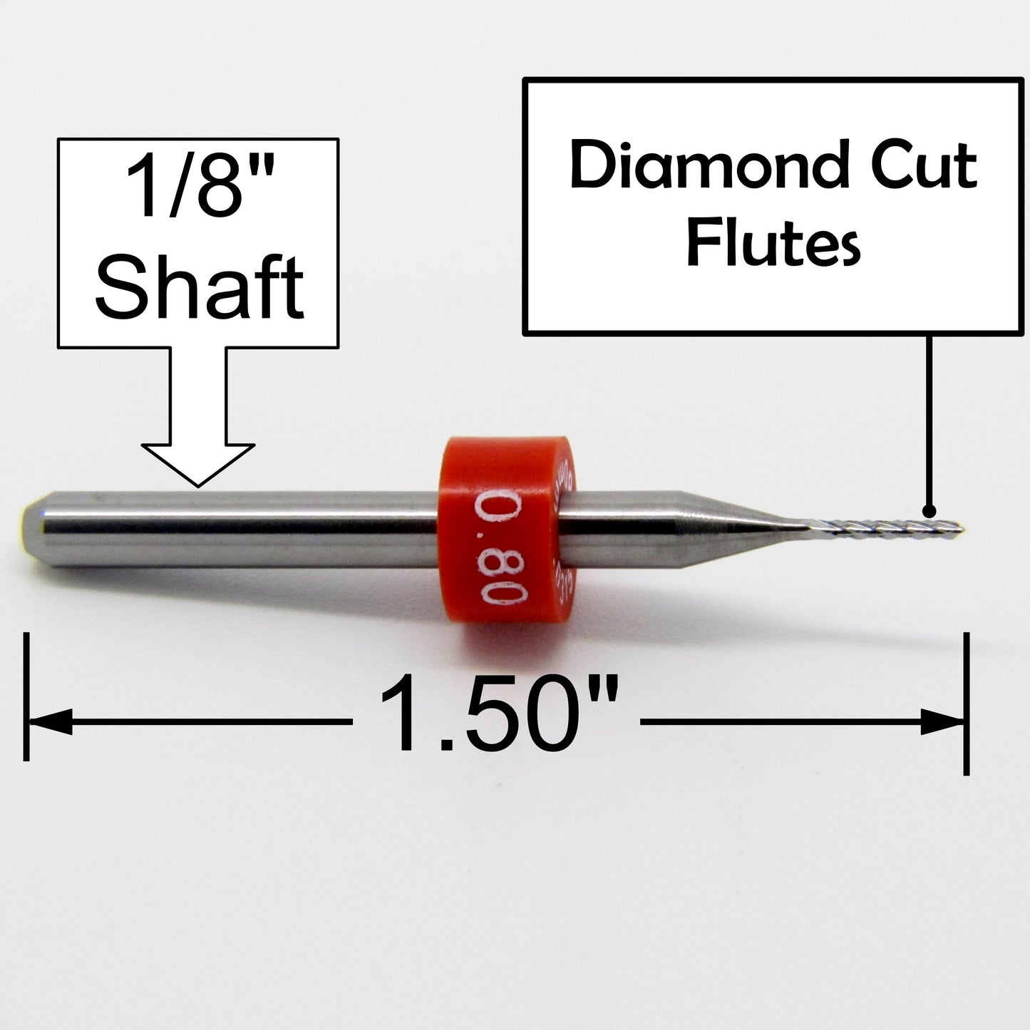 1/32" x .240" LOC Diamond Flute Carbide Router - Drill Point Tip R107