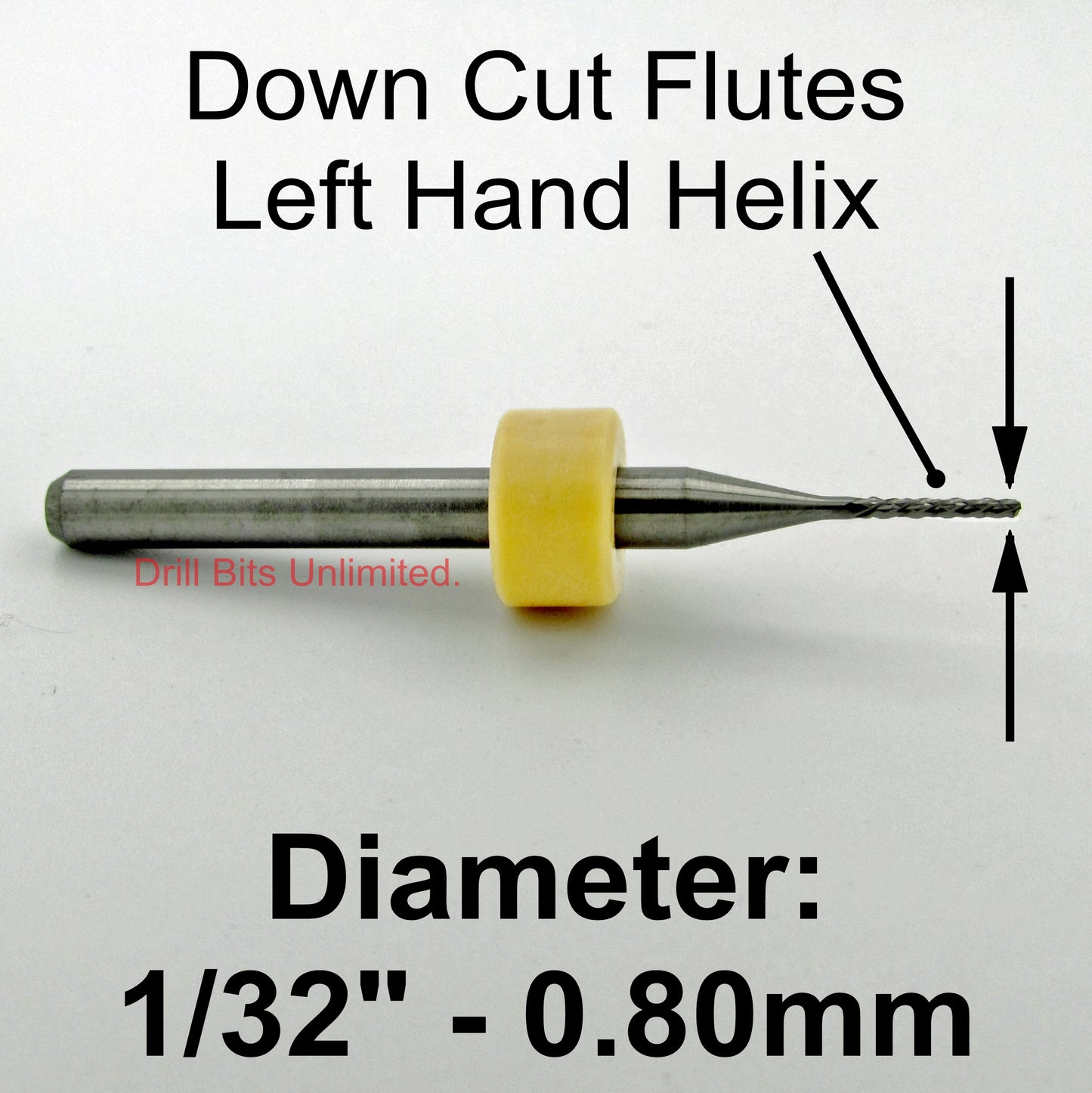 1/32" x .200" LOC Down Cut Router - Diamond Pattern Flutes - Solid Carbide R182