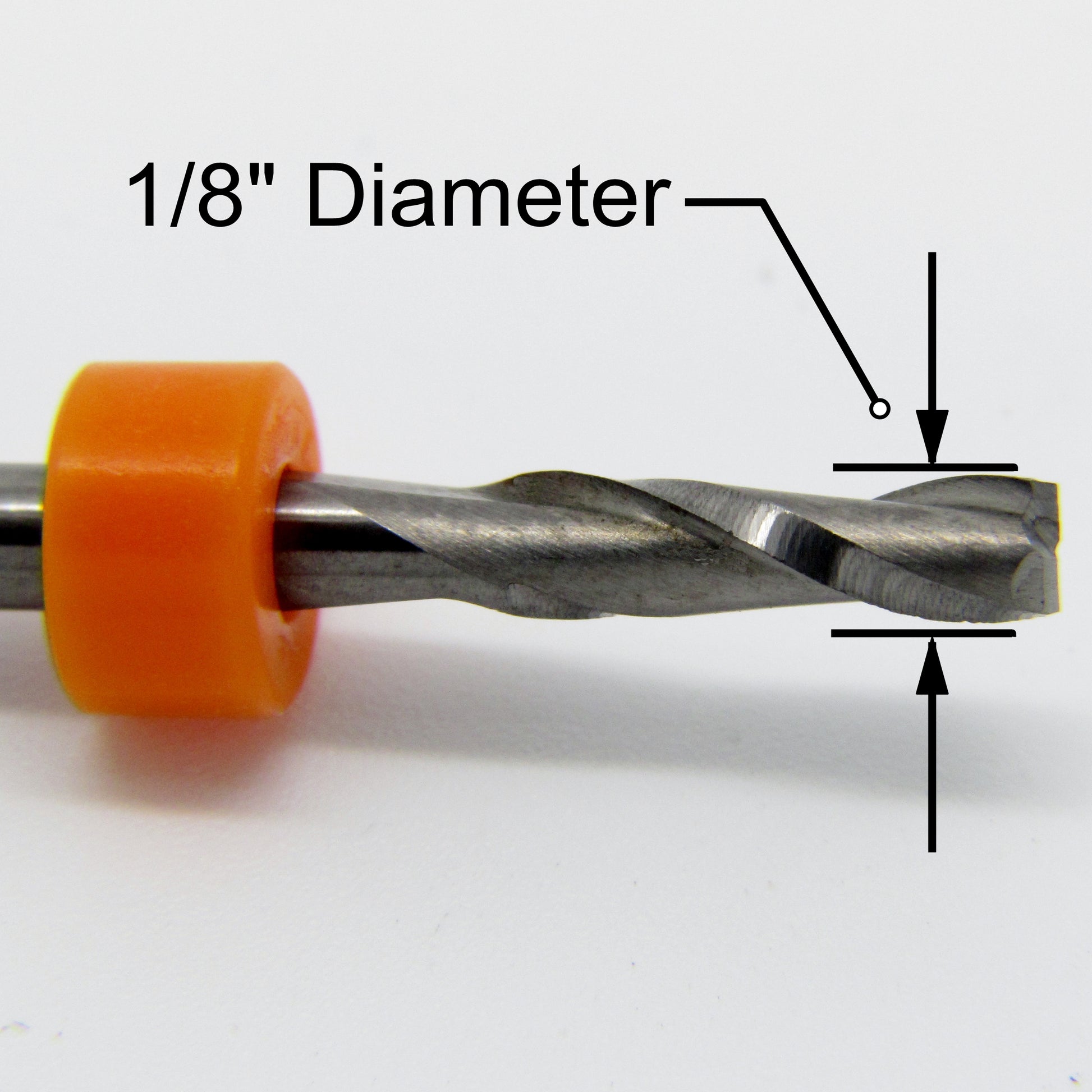 .125" 1/8" x .472" LOC Two Flute Carbide End Mill Up Cut Square End M116