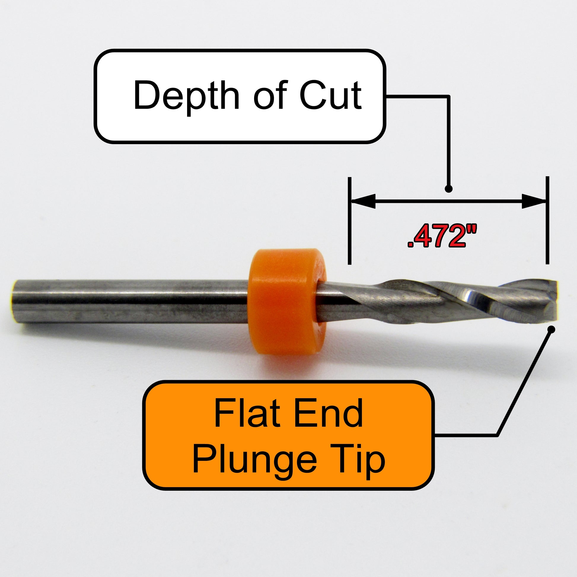 .125" 1/8" x .472" LOC Two Flute Carbide End Mill Up Cut Square End M116