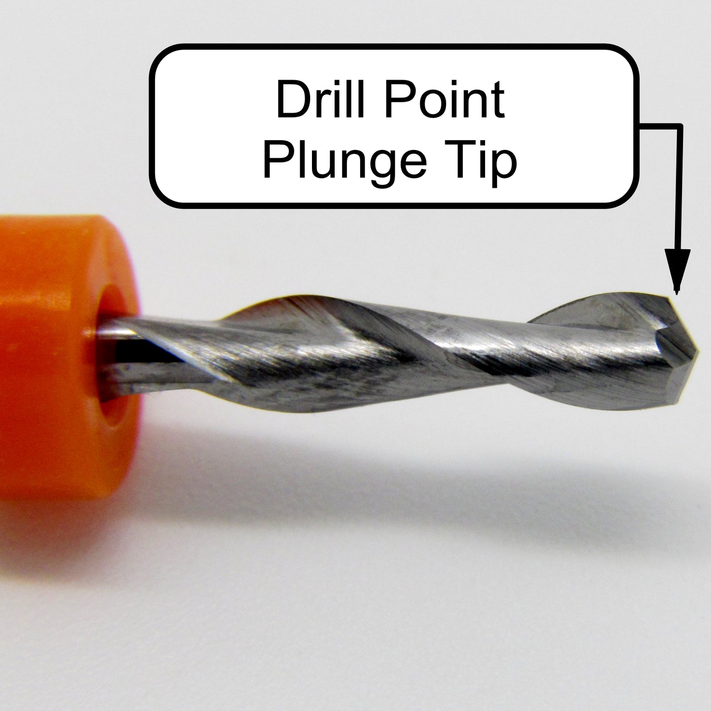 1/8" x .473" LOC Two Flute Up Cut Carbide End Mill Drill Point Tip M115