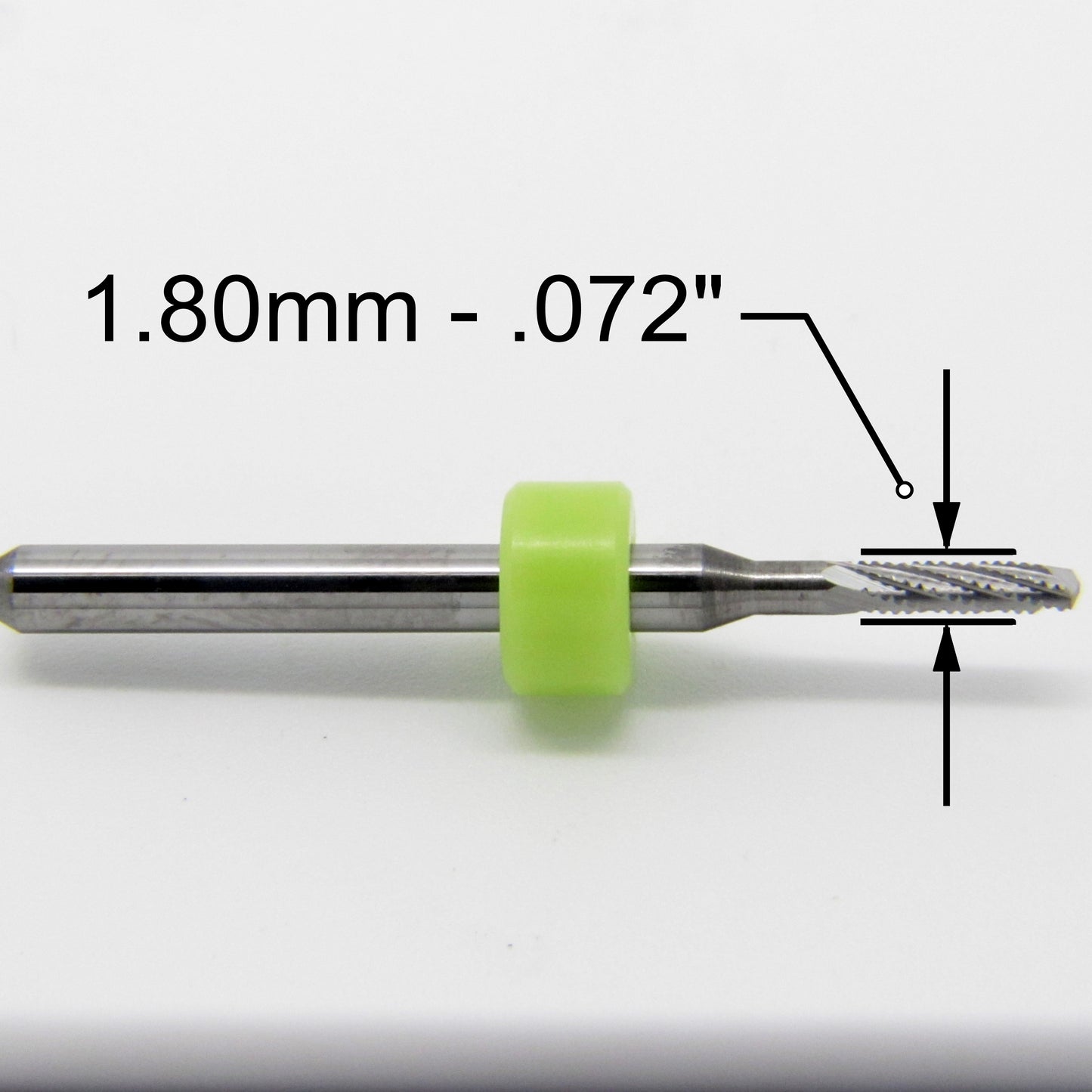 1.80mm .0709" x .300" LOC Chip Breaker Carbide Router - Drill Point Tip - R162