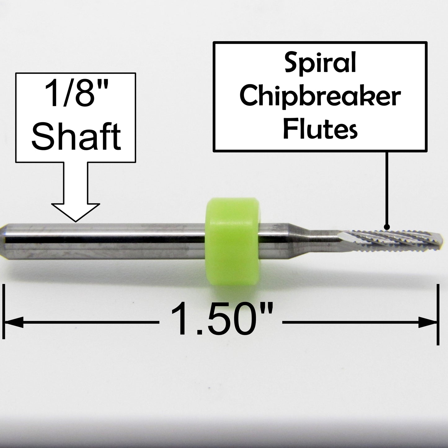 1.80mm .0709" x .300" LOC Chip Breaker Carbide Router - Drill Point Tip - R162